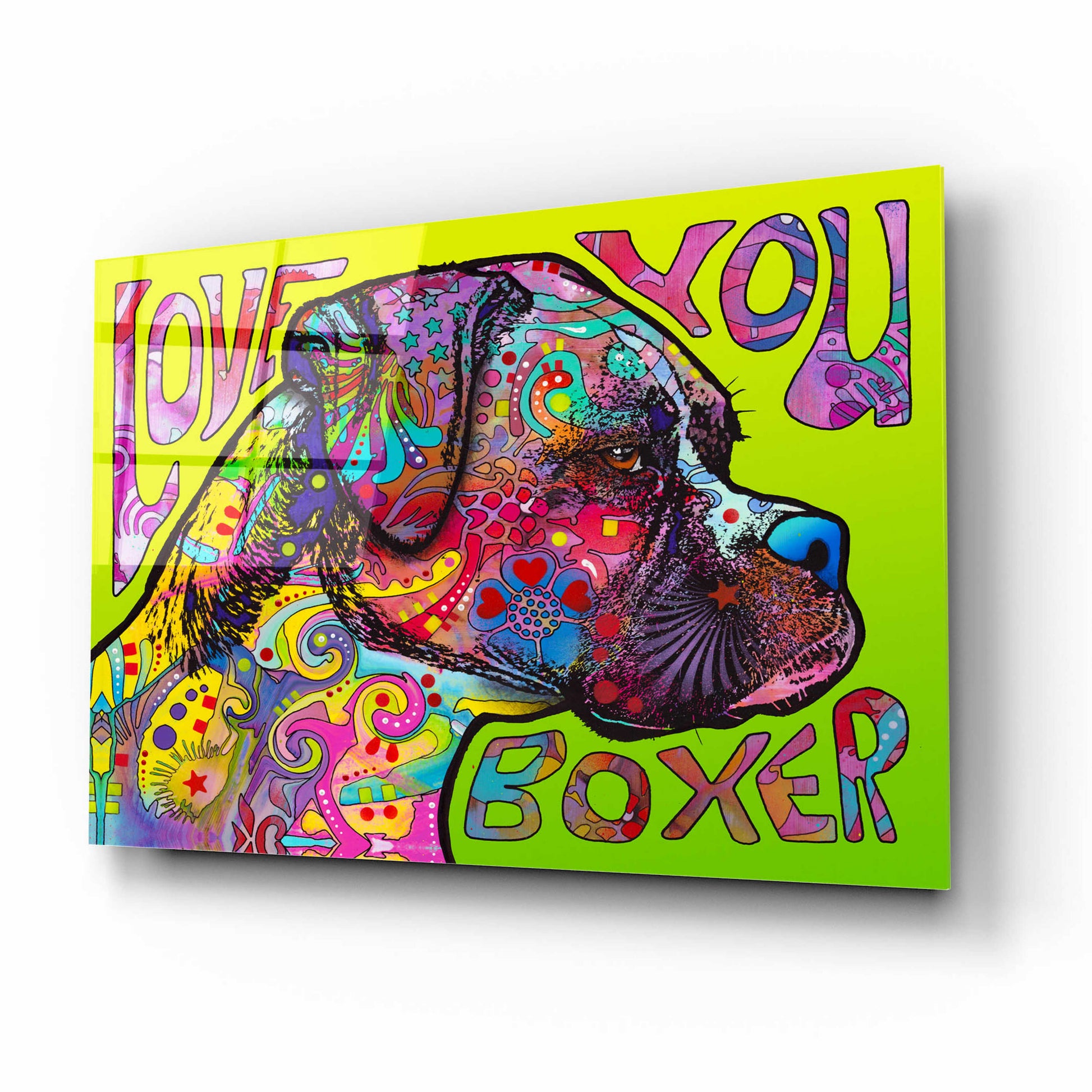 Epic Art 'Love You Boxer' by Dean Russo, Acrylic Glass Wall Art,16x12