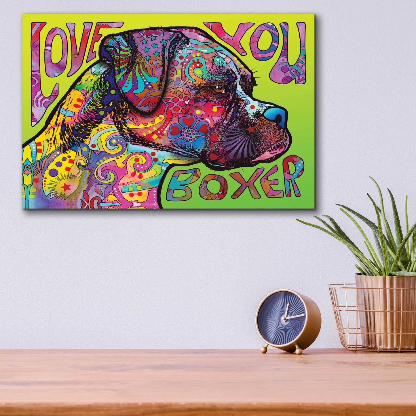 Epic Art 'Love You Boxer' by Dean Russo, Acrylic Glass Wall Art,16x12