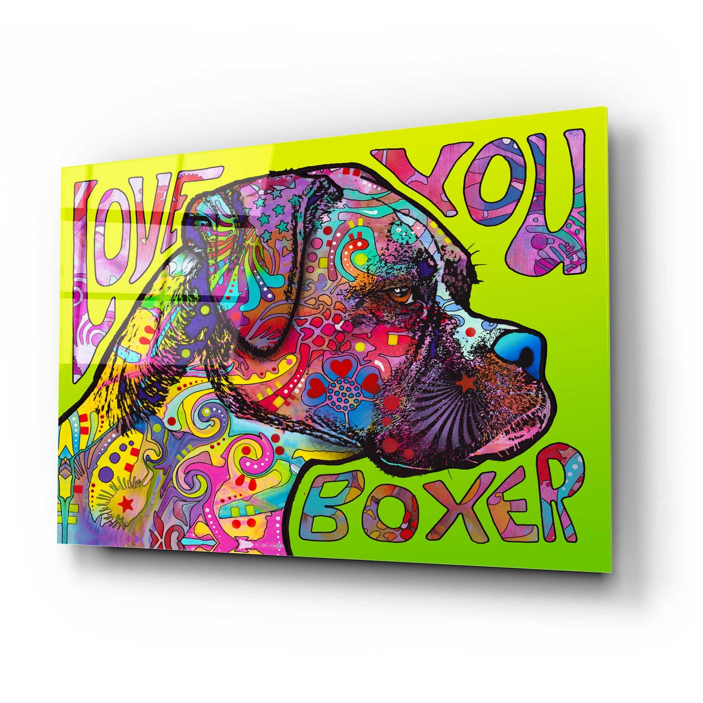 Epic Art 'Love You Boxer' by Dean Russo, Acrylic Glass Wall Art,24x16