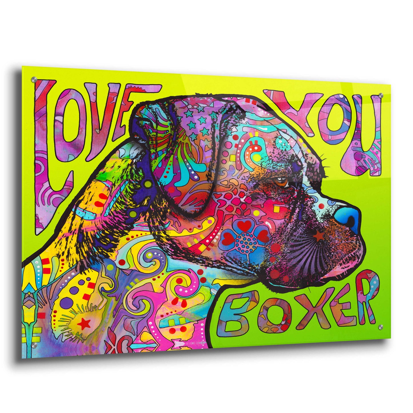 Epic Art 'Love You Boxer' by Dean Russo, Acrylic Glass Wall Art,36x24