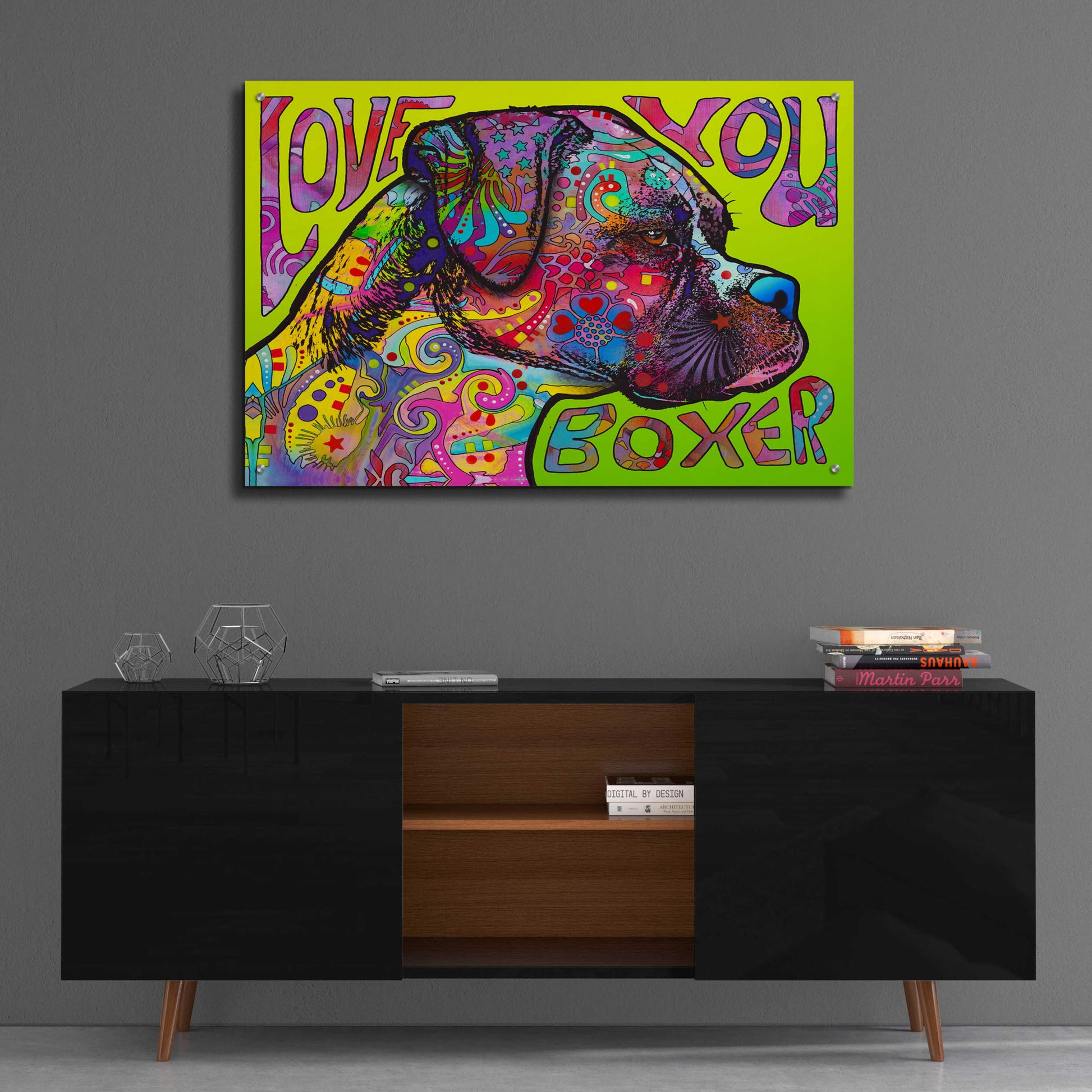 Epic Art 'Love You Boxer' by Dean Russo, Acrylic Glass Wall Art,36x24