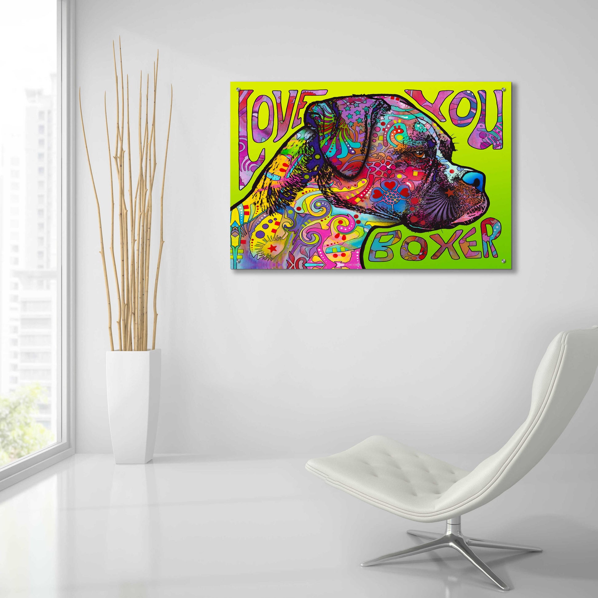 Epic Art 'Love You Boxer' by Dean Russo, Acrylic Glass Wall Art,36x24