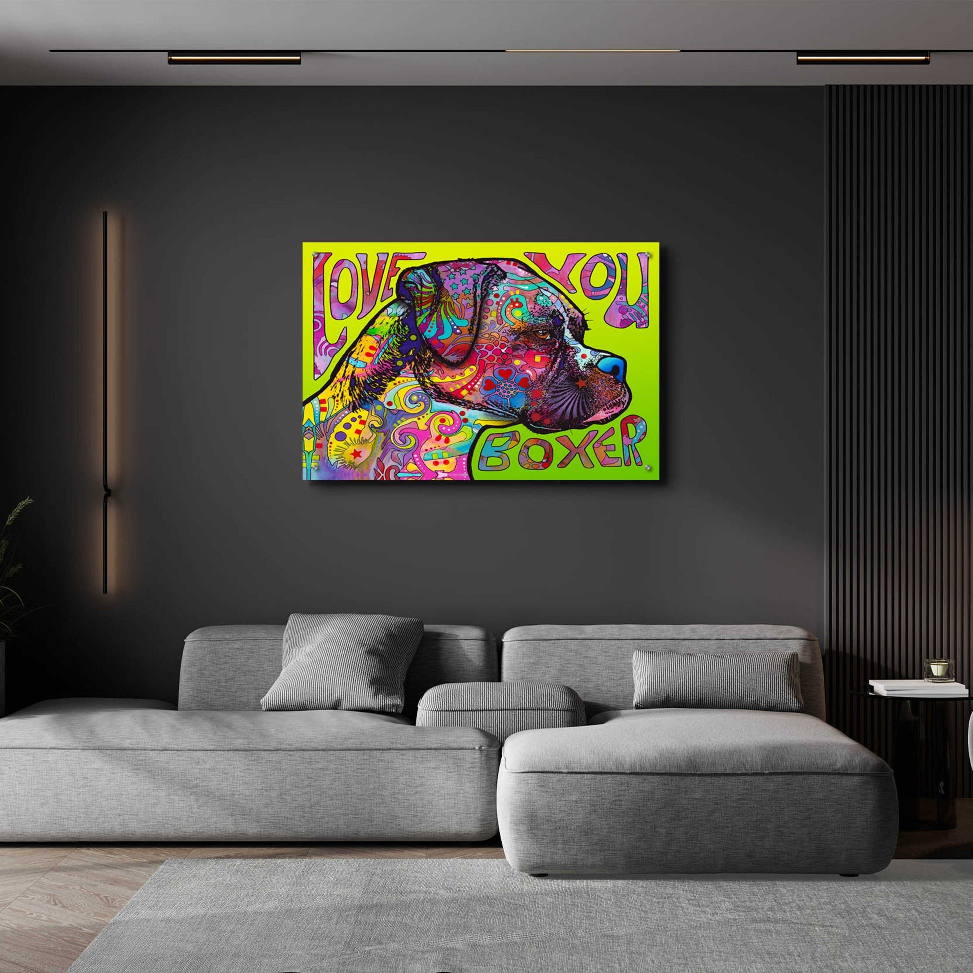 Epic Art 'Love You Boxer' by Dean Russo, Acrylic Glass Wall Art,36x24