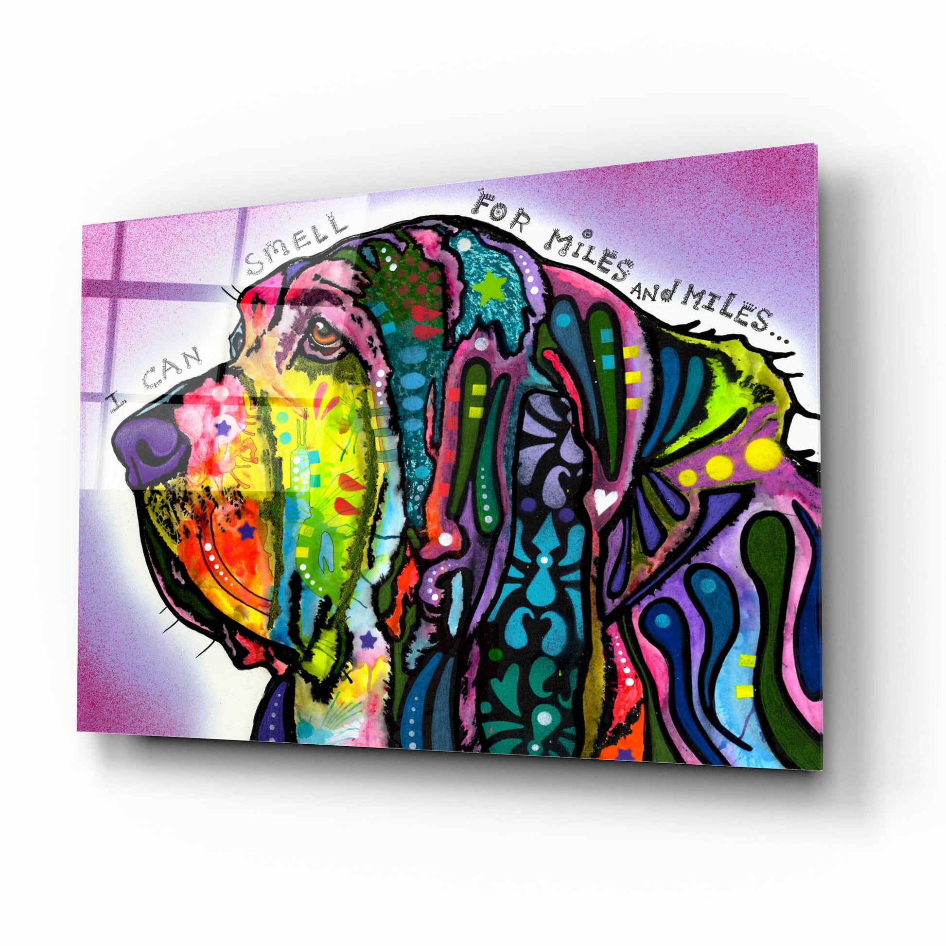 Epic Art 'I Can Smell (Bloodhound)' by Dean Russo, Acrylic Glass Wall Art,16x12