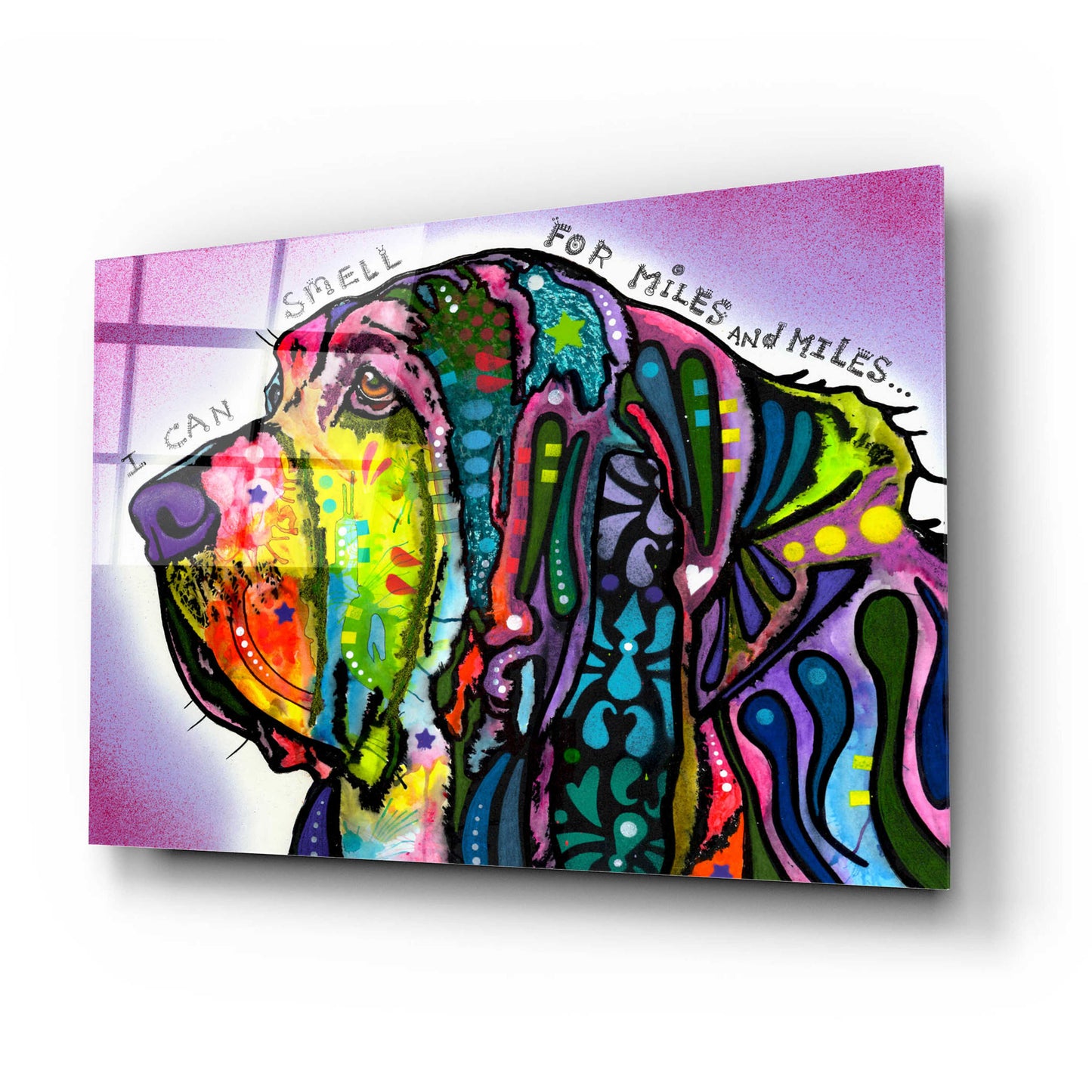 Epic Art 'I Can Smell (Bloodhound)' by Dean Russo, Acrylic Glass Wall Art,24x16