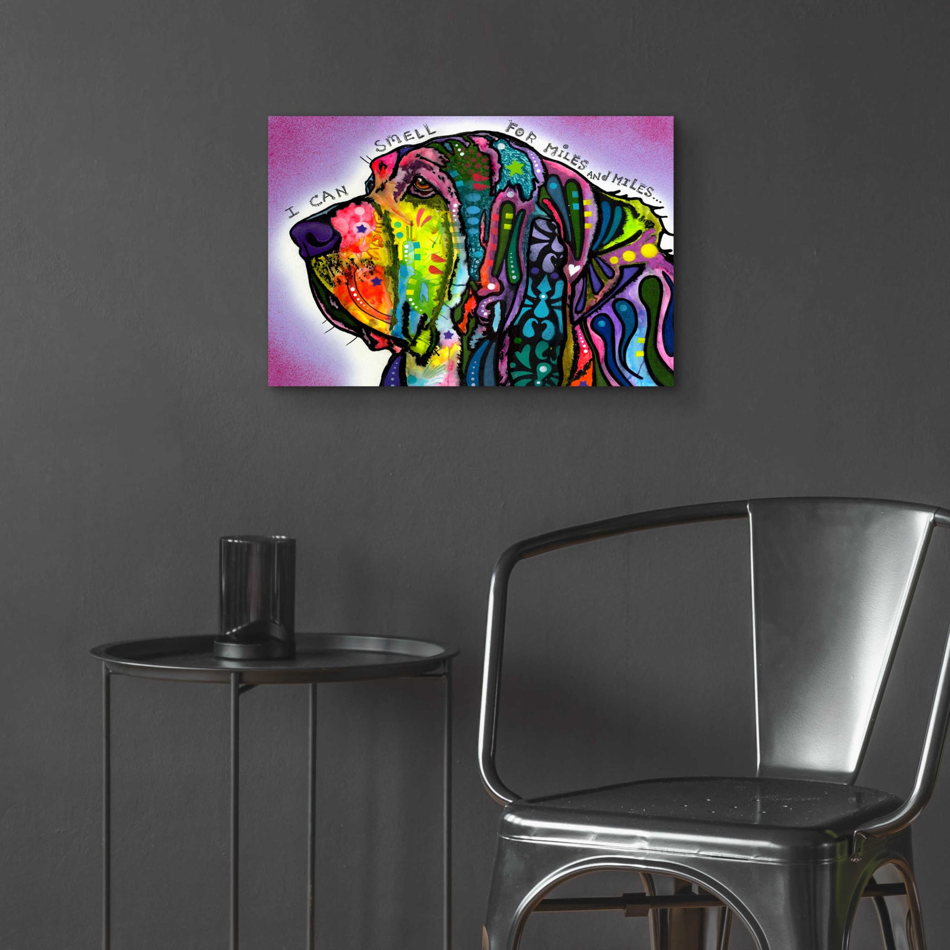 Epic Art 'I Can Smell (Bloodhound)' by Dean Russo, Acrylic Glass Wall Art,24x16