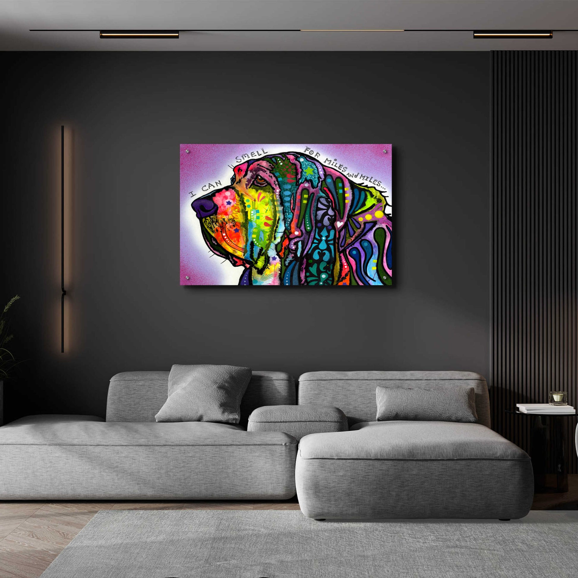 Epic Art 'I Can Smell (Bloodhound)' by Dean Russo, Acrylic Glass Wall Art,36x24