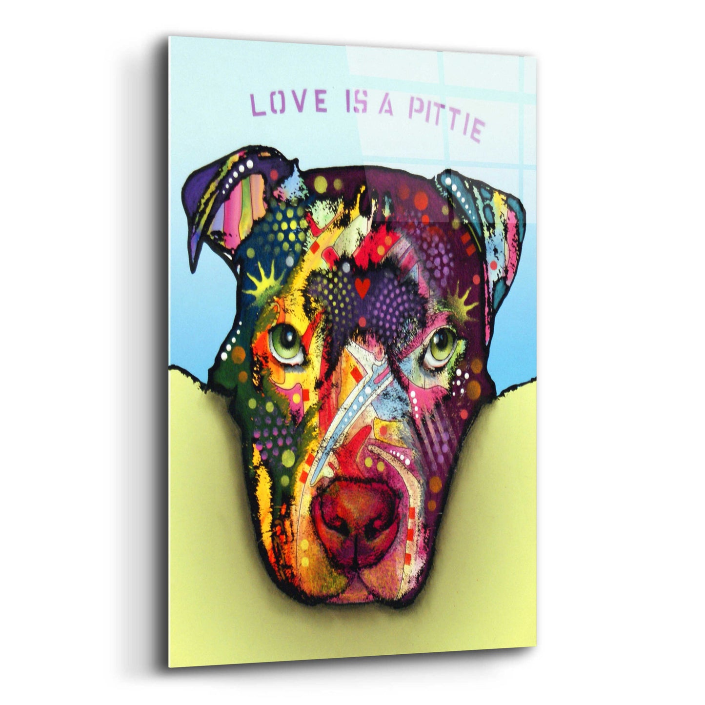 Epic Art 'Love Is A Pittie' by Dean Russo, Acrylic Glass Wall Art,12x16