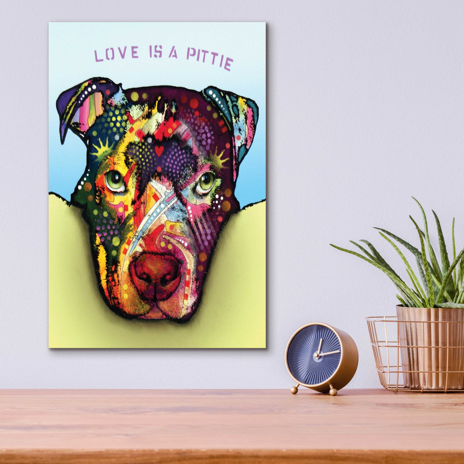 Epic Art 'Love Is A Pittie' by Dean Russo, Acrylic Glass Wall Art,12x16