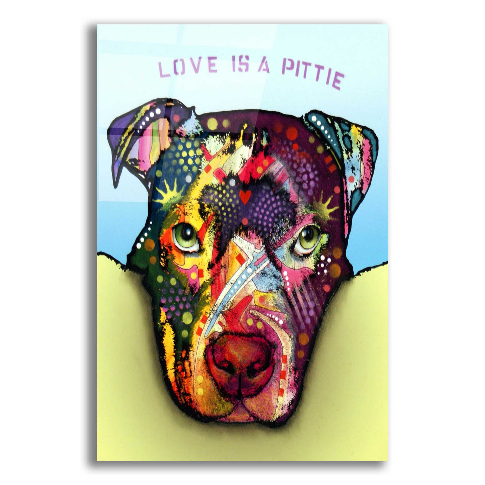 Epic Art 'Love Is A Pittie' by Dean Russo, Acrylic Glass Wall Art,12x16