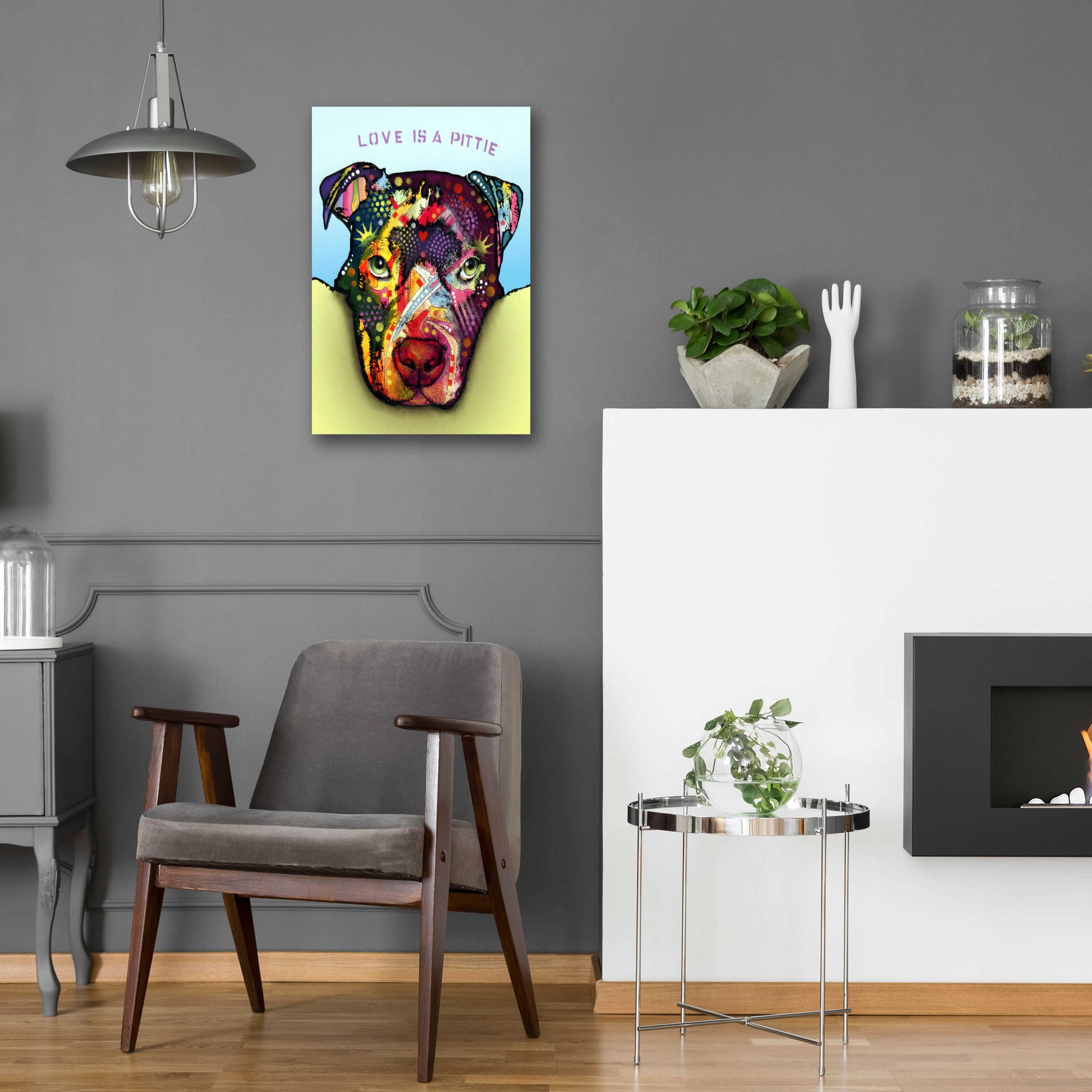 Epic Art 'Love Is A Pittie' by Dean Russo, Acrylic Glass Wall Art,16x24