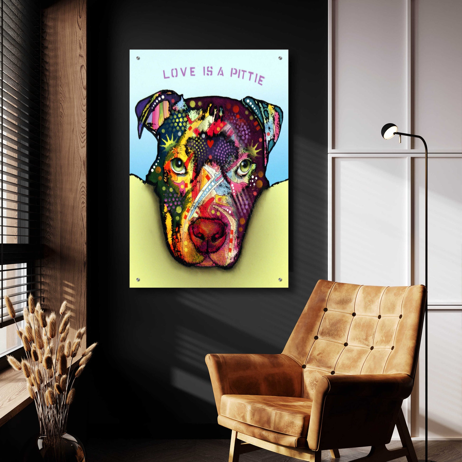 Epic Art 'Love Is A Pittie' by Dean Russo, Acrylic Glass Wall Art,24x36