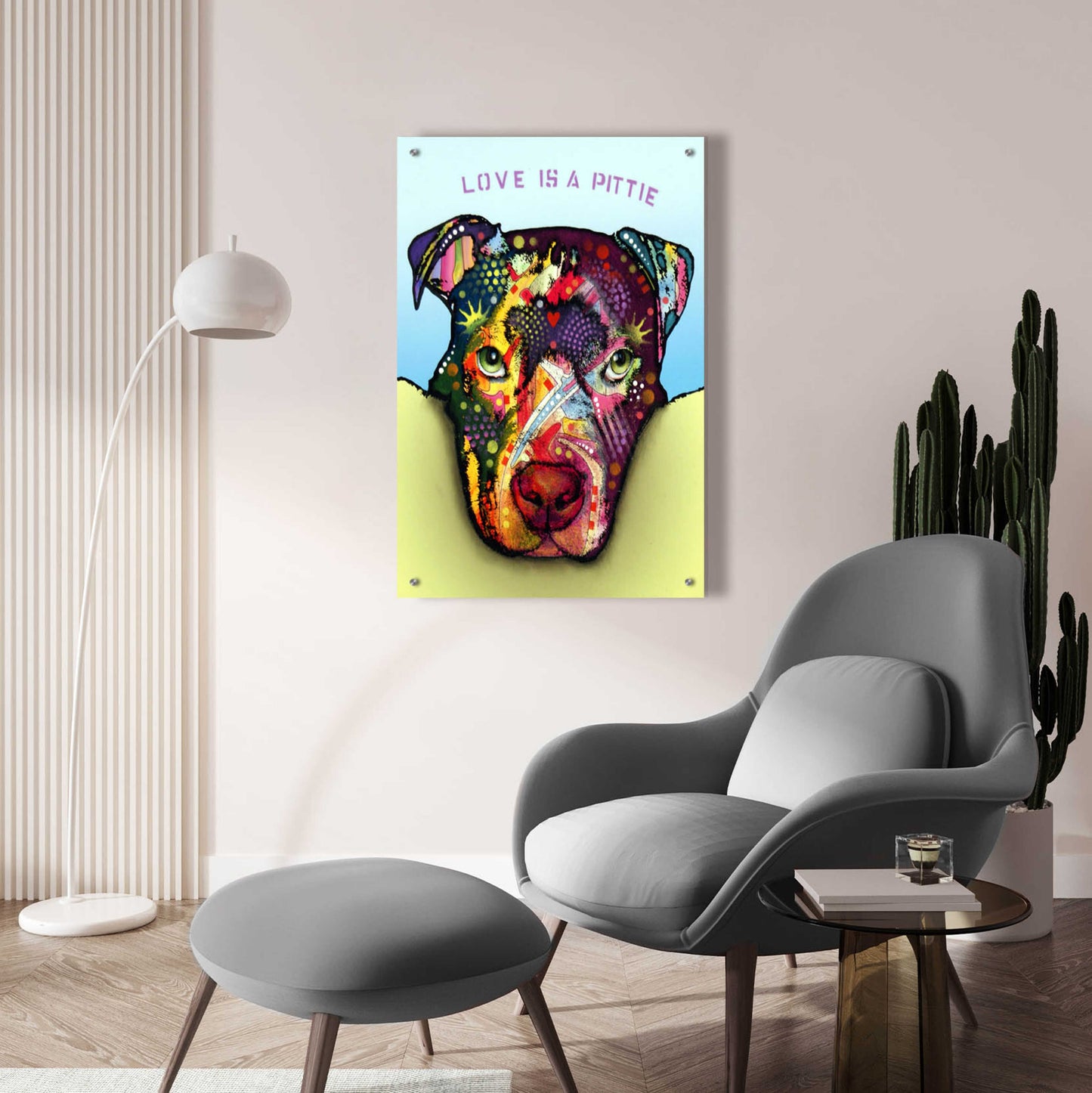 Epic Art 'Love Is A Pittie' by Dean Russo, Acrylic Glass Wall Art,24x36