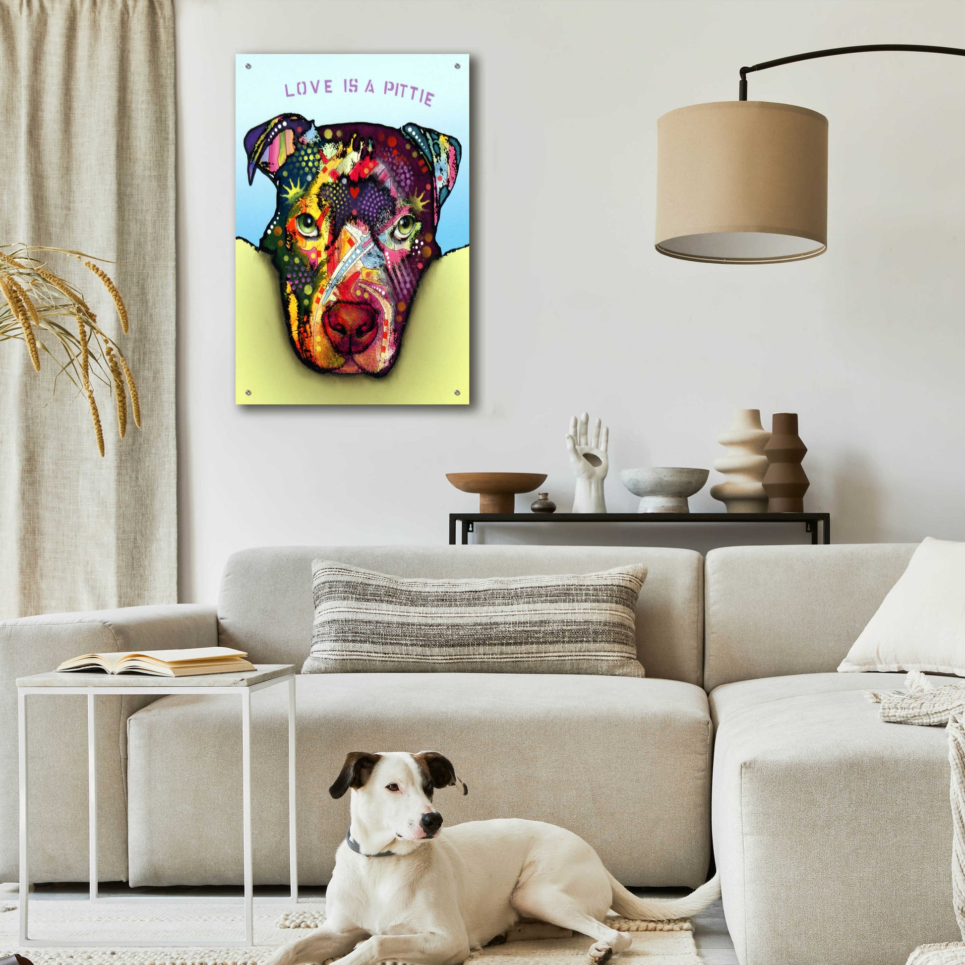 Epic Art 'Love Is A Pittie' by Dean Russo, Acrylic Glass Wall Art,24x36