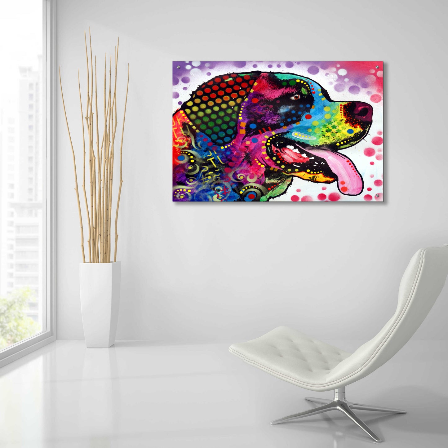 Epic Art 'St Bernard Profile' by Dean Russo, Acrylic Glass Wall Art,36x24