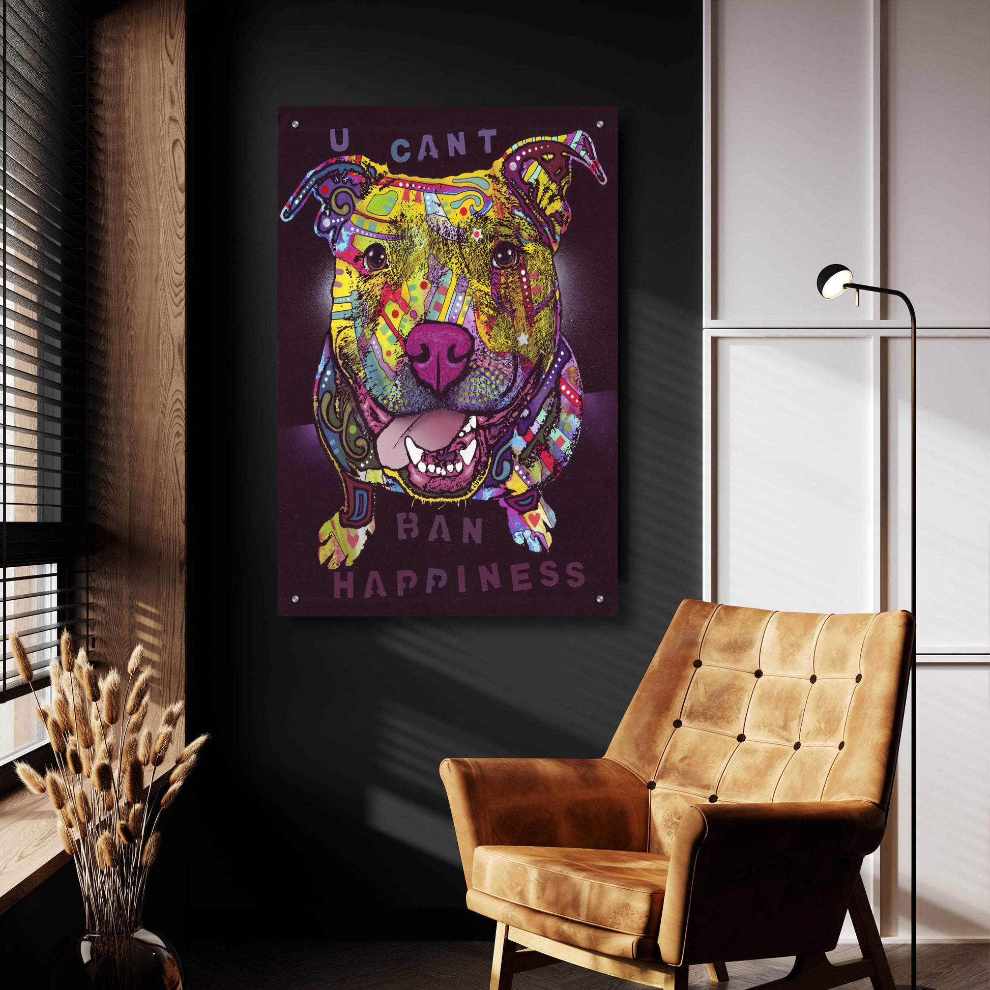 Epic Art 'U Cant Ban Happiness' by Dean Russo, Acrylic Glass Wall Art,24x36