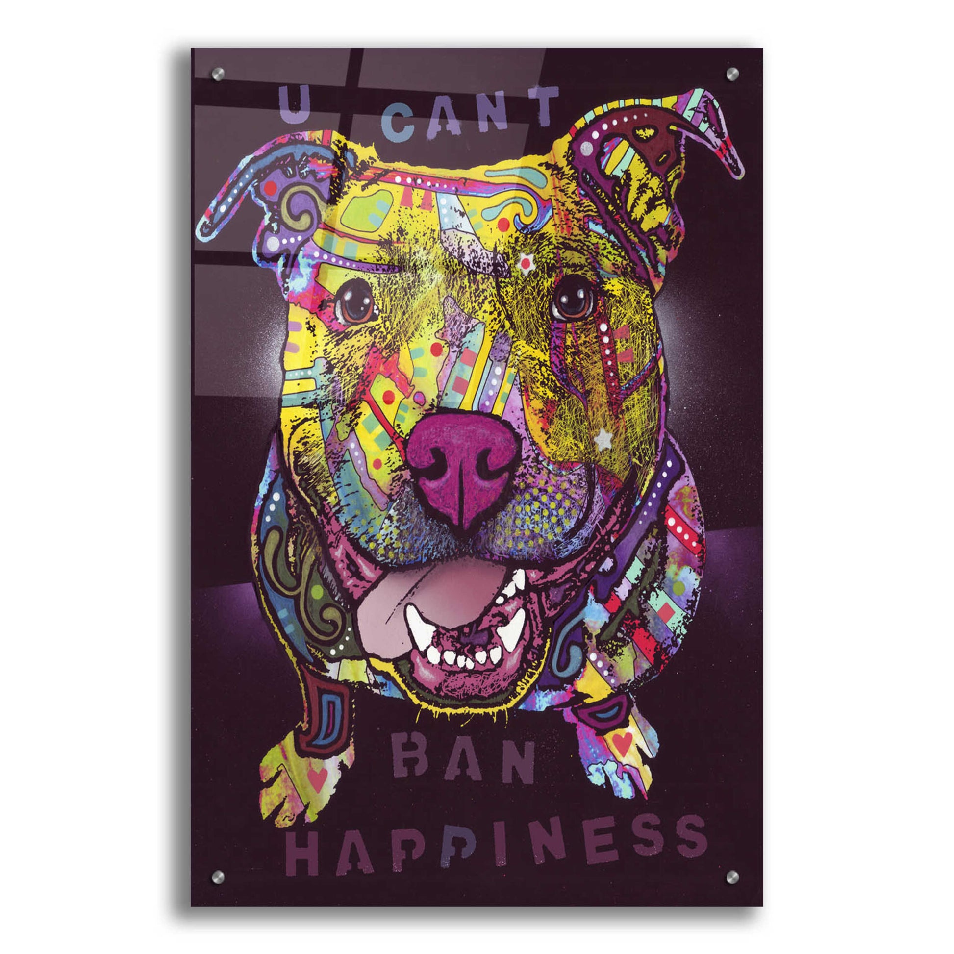 Epic Art 'U Cant Ban Happiness' by Dean Russo, Acrylic Glass Wall Art,24x36