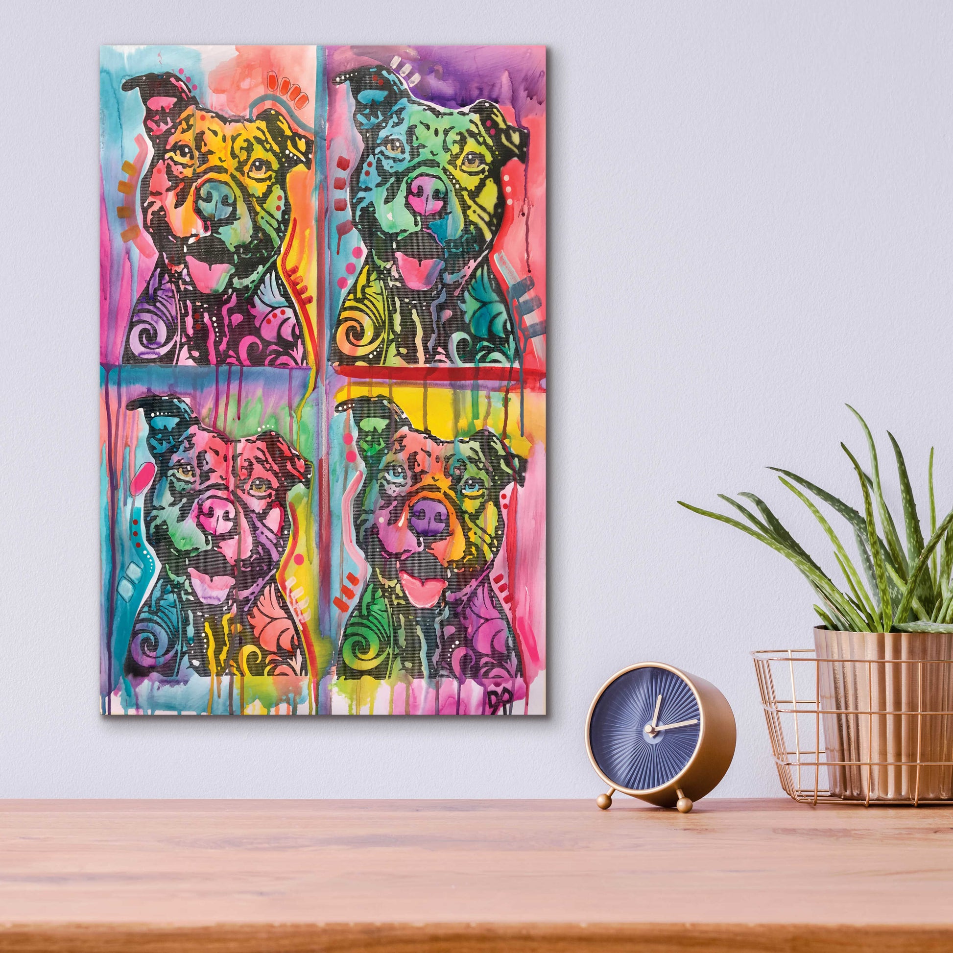 Epic Art '4 Happy Pitties' by Dean Russo, Acrylic Glass Wall Art,12x16