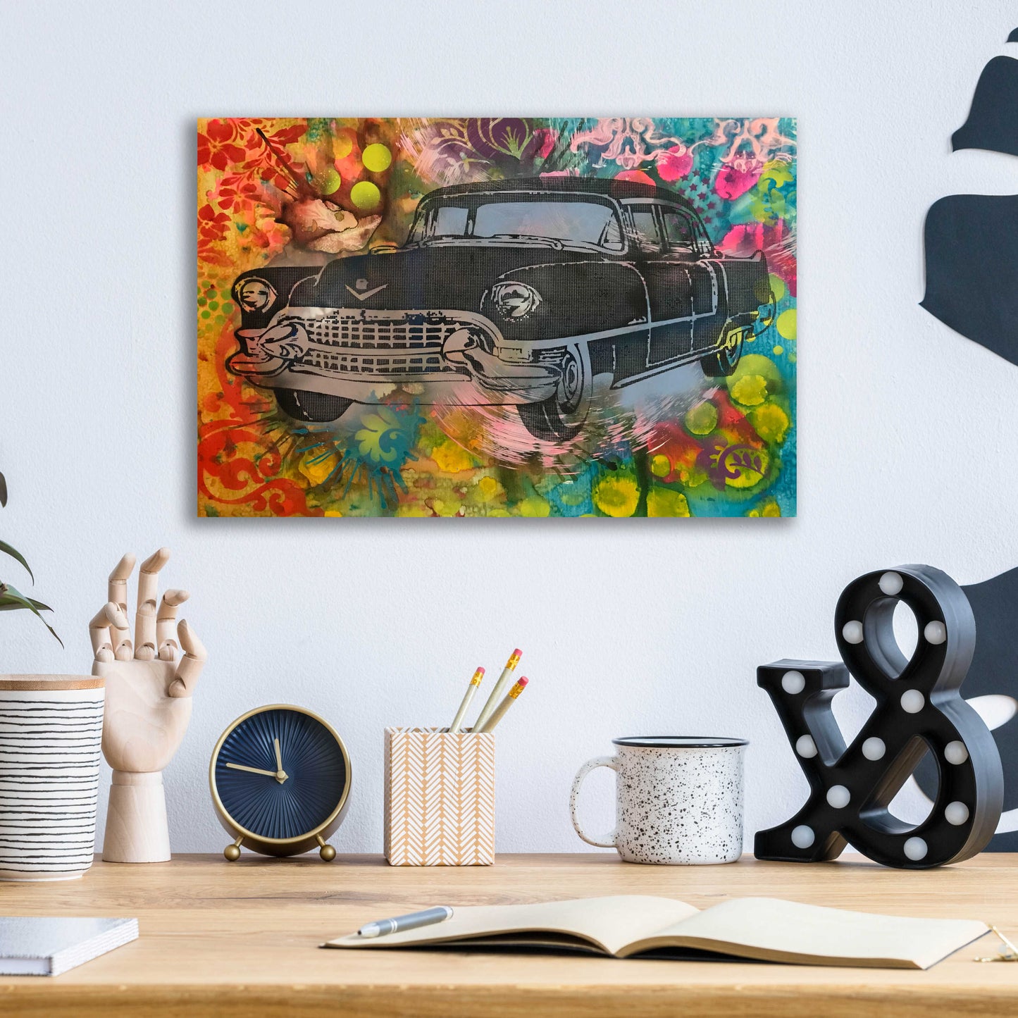 Epic Art '55 Cadillac' by Dean Russo, Acrylic Glass Wall Art,16x12