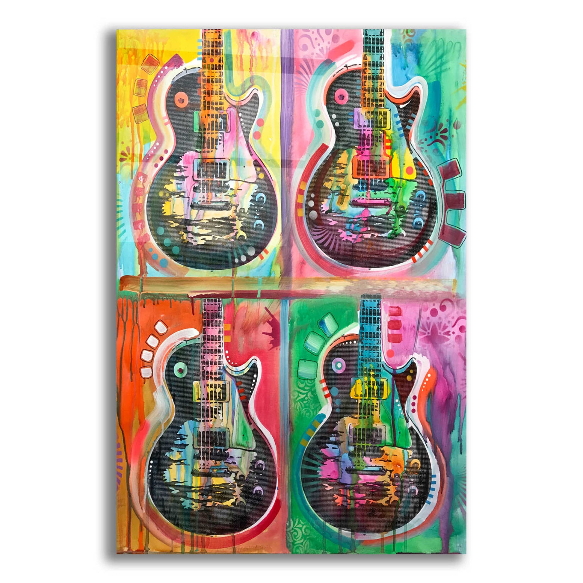 Epic Art 'Les Paul 4UP' by Dean Russo, Acrylic Glass Wall Art,12x16