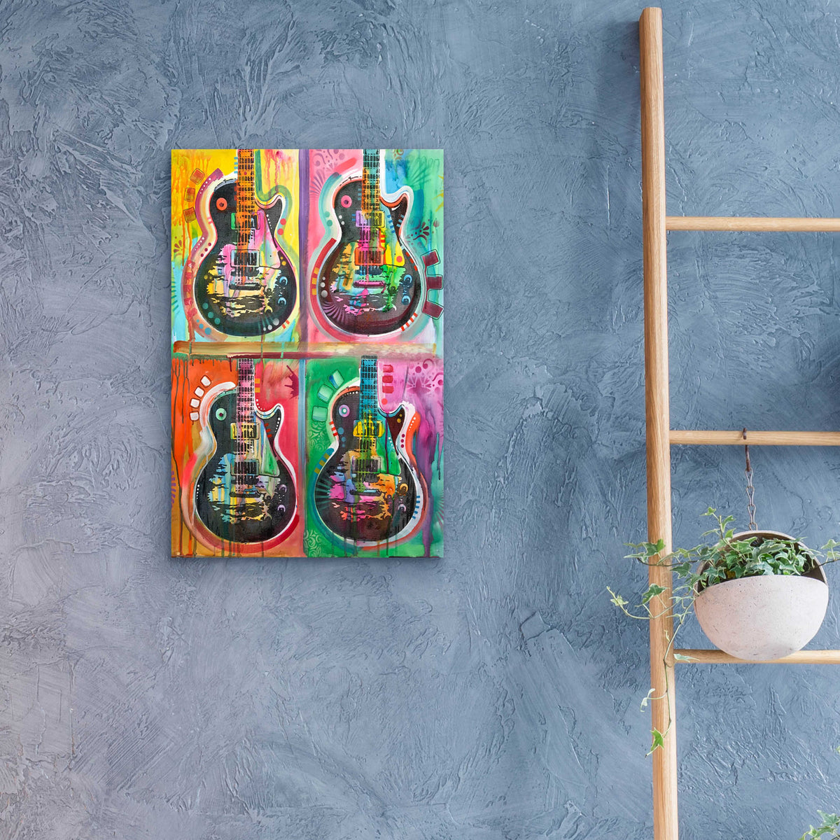 Epic Art 'Les Paul 4UP' by Dean Russo, Acrylic Glass Wall Art,16x24