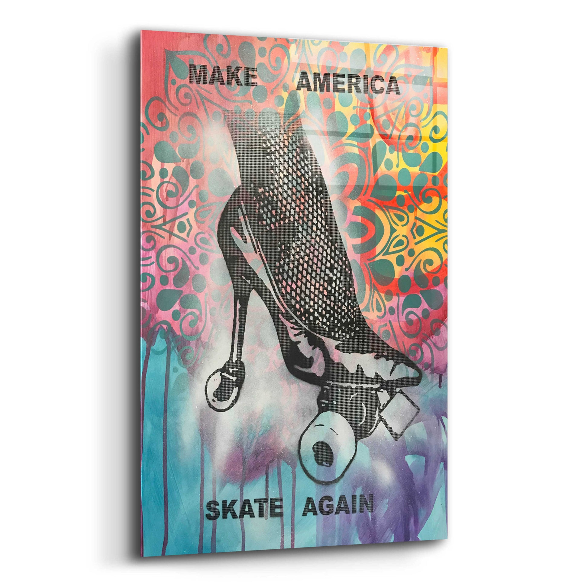 Epic Art 'Make America Skate Again' by Dean Russo, Acrylic Glass Wall Art,12x16