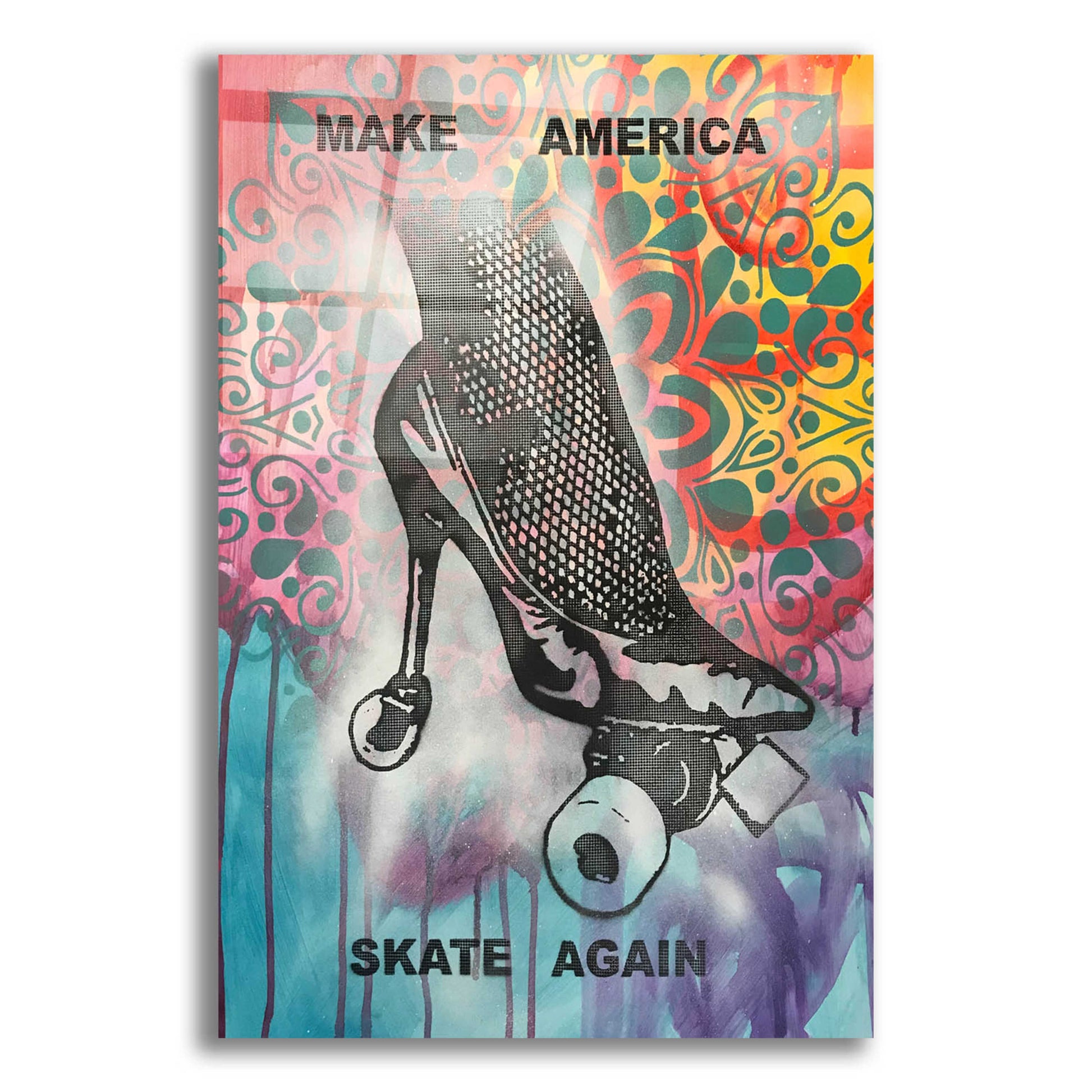 Epic Art 'Make America Skate Again' by Dean Russo, Acrylic Glass Wall Art,12x16