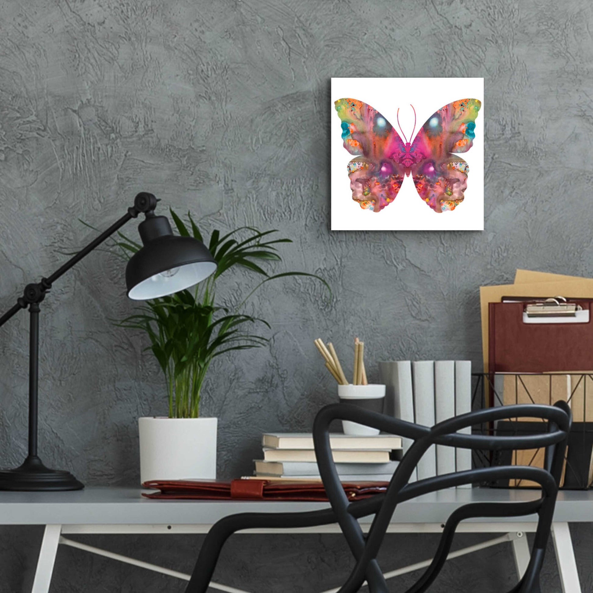 Epic Art 'Abstract I Butterfly' by Dean Russo, Acrylic Glass Wall Art,12x12