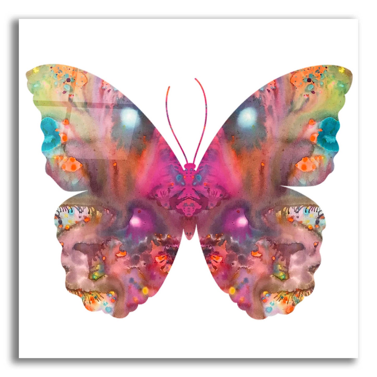 Epic Art 'Abstract I Butterfly' by Dean Russo, Acrylic Glass Wall Art,12x12