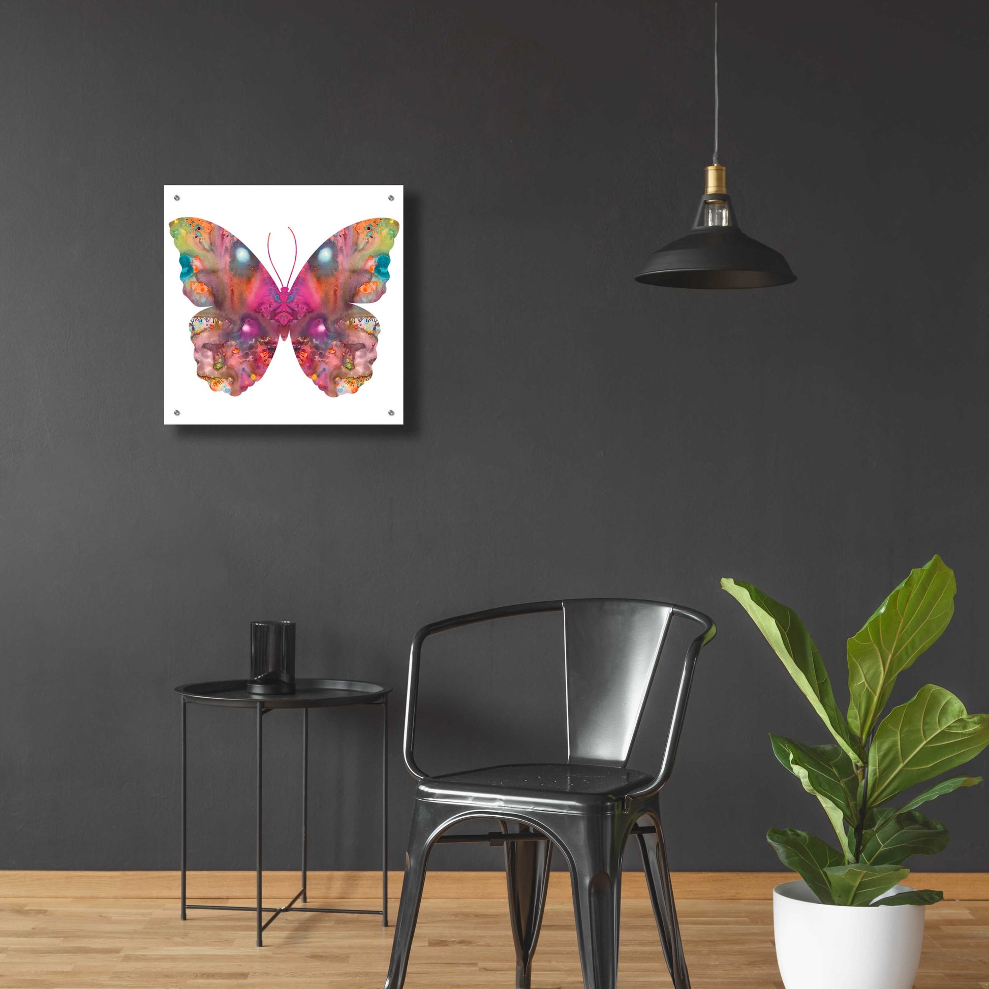 Epic Art 'Abstract I Butterfly' by Dean Russo, Acrylic Glass Wall Art,24x24