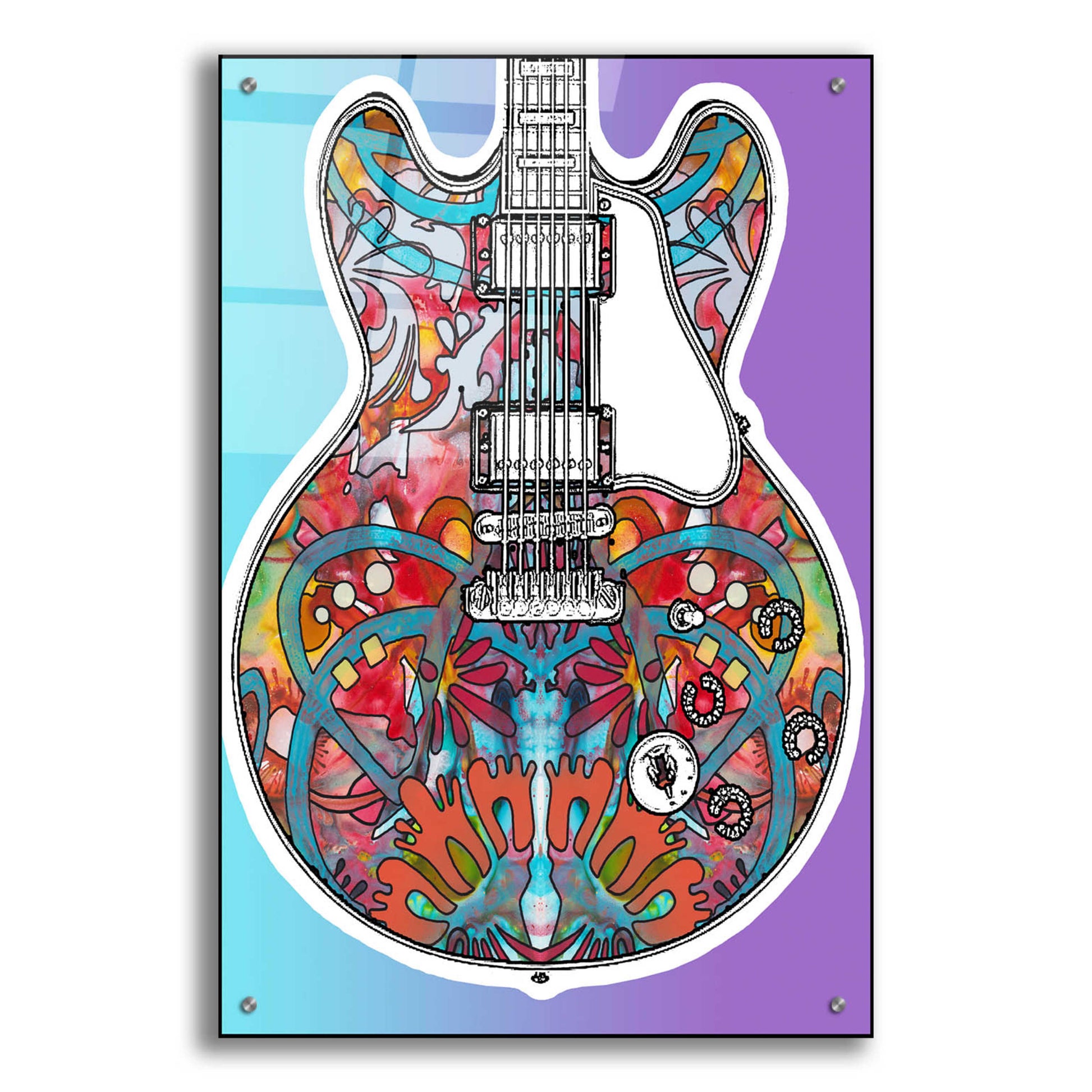 Epic Art 'Gibson ES-355' by Dean Russo, Acrylic Glass Wall Art,24x36