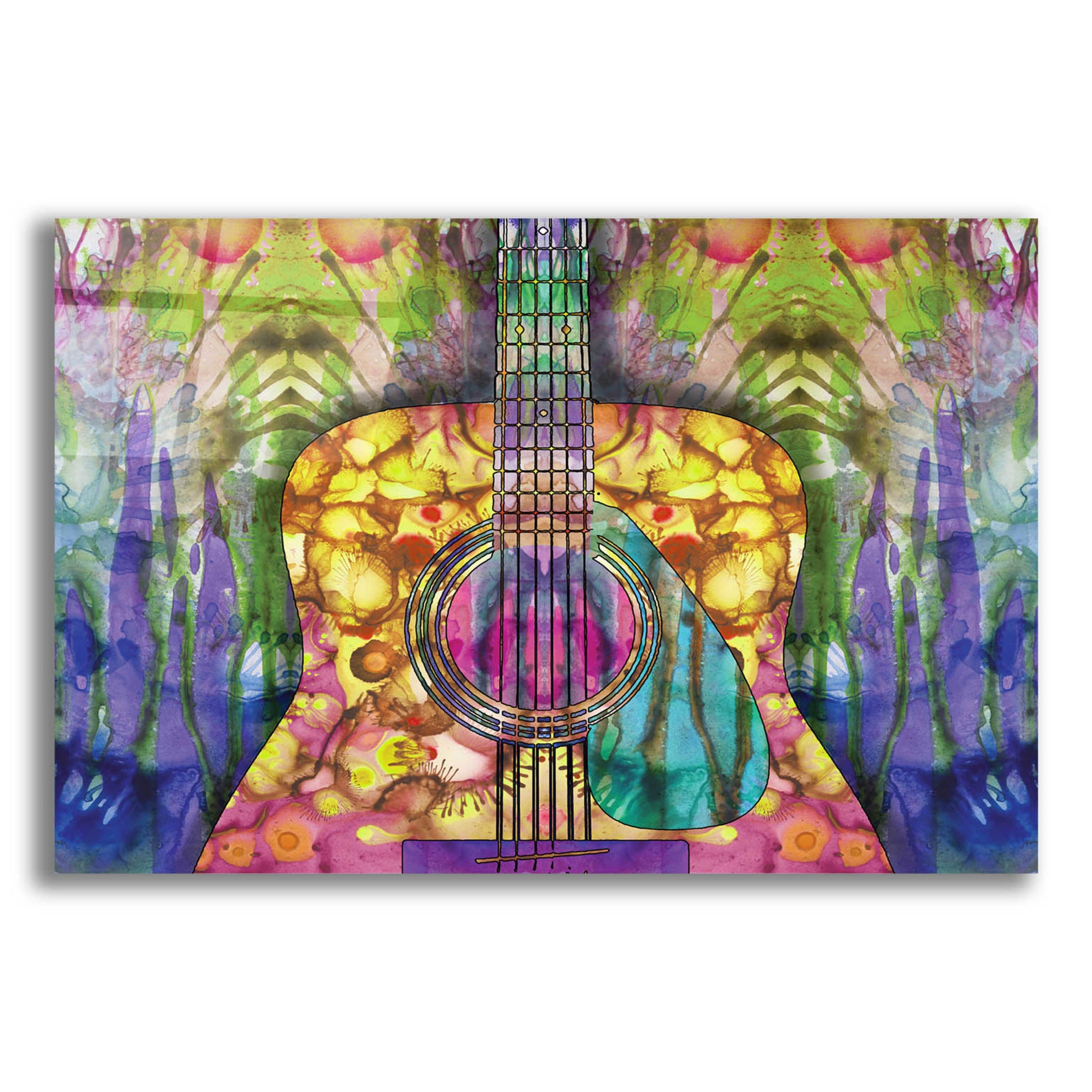 Epic Art 'Guitar 2' by Dean Russo, Acrylic Glass Wall Art,16x12