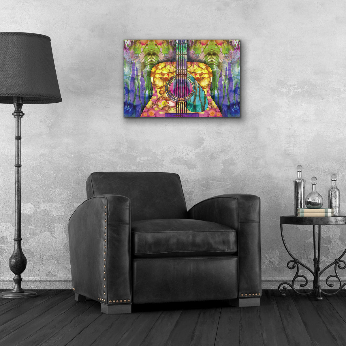 Epic Art 'Guitar 2' by Dean Russo, Acrylic Glass Wall Art,24x16