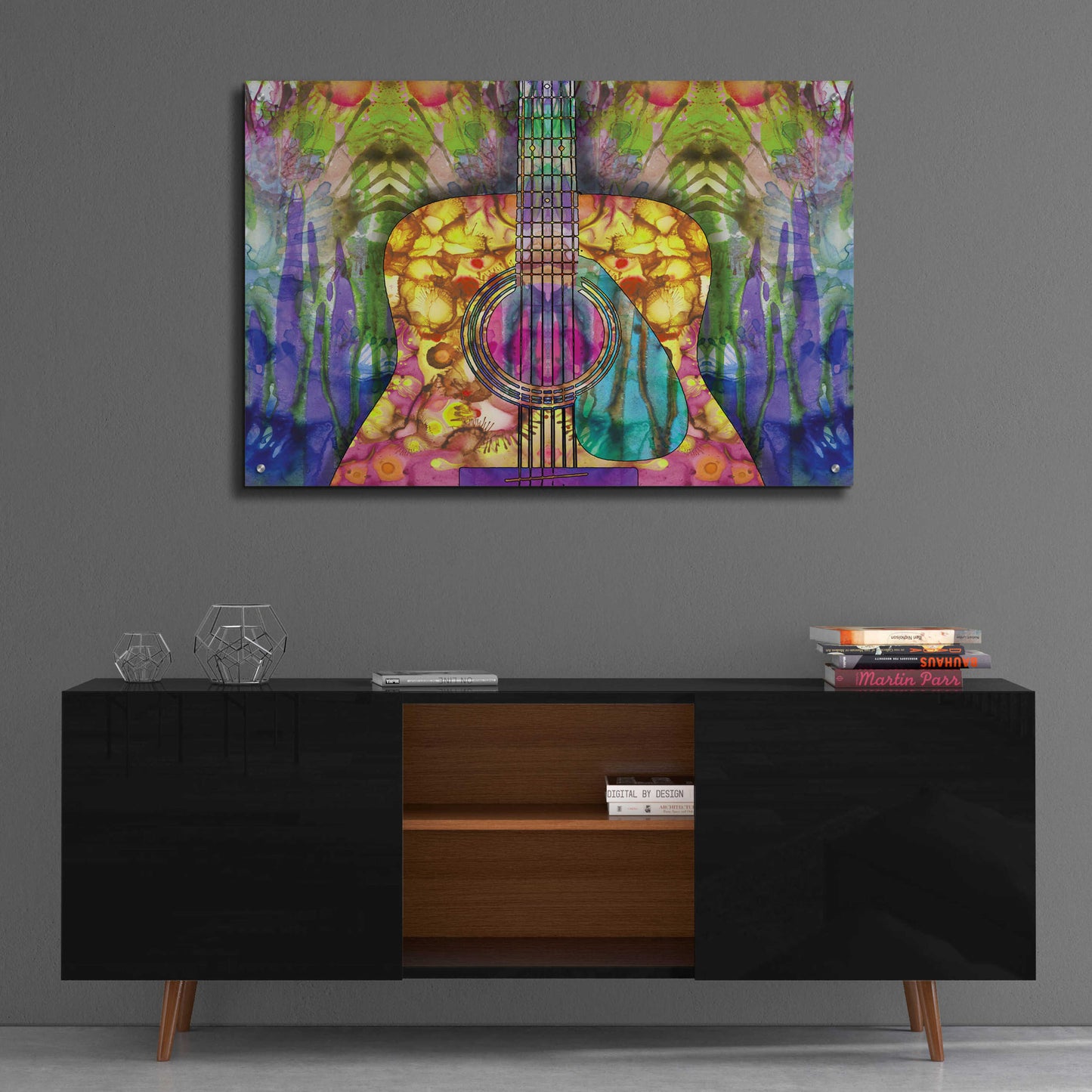 Epic Art 'Guitar 2' by Dean Russo, Acrylic Glass Wall Art,36x24