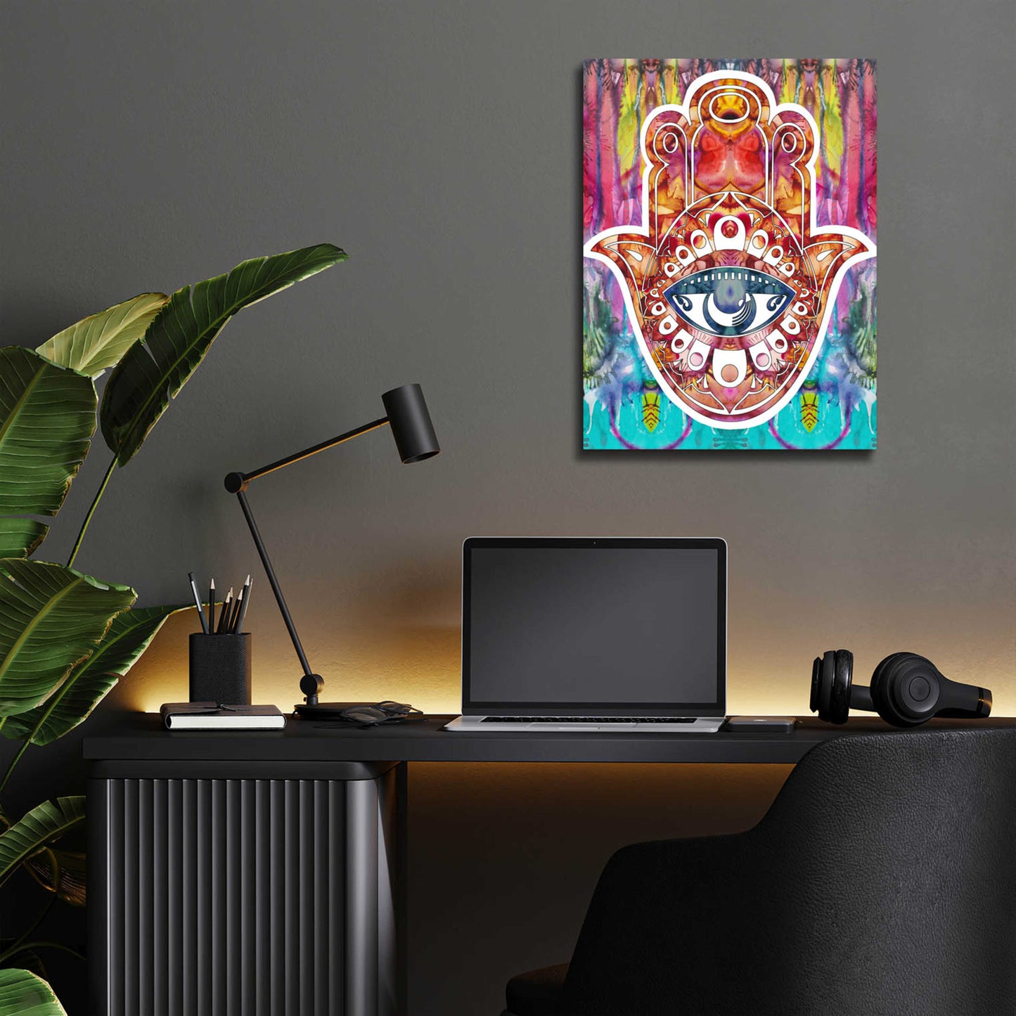 Epic Art 'Hamsa' by Dean Russo, Acrylic Glass Wall Art,12x16