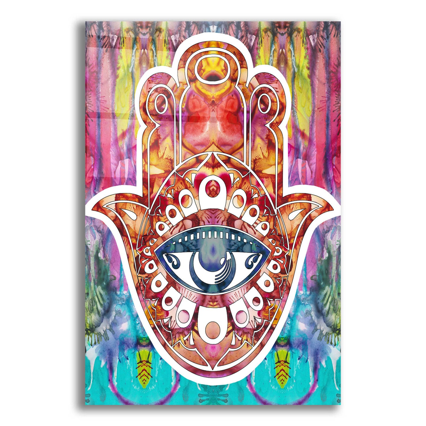 Epic Art 'Hamsa' by Dean Russo, Acrylic Glass Wall Art,12x16