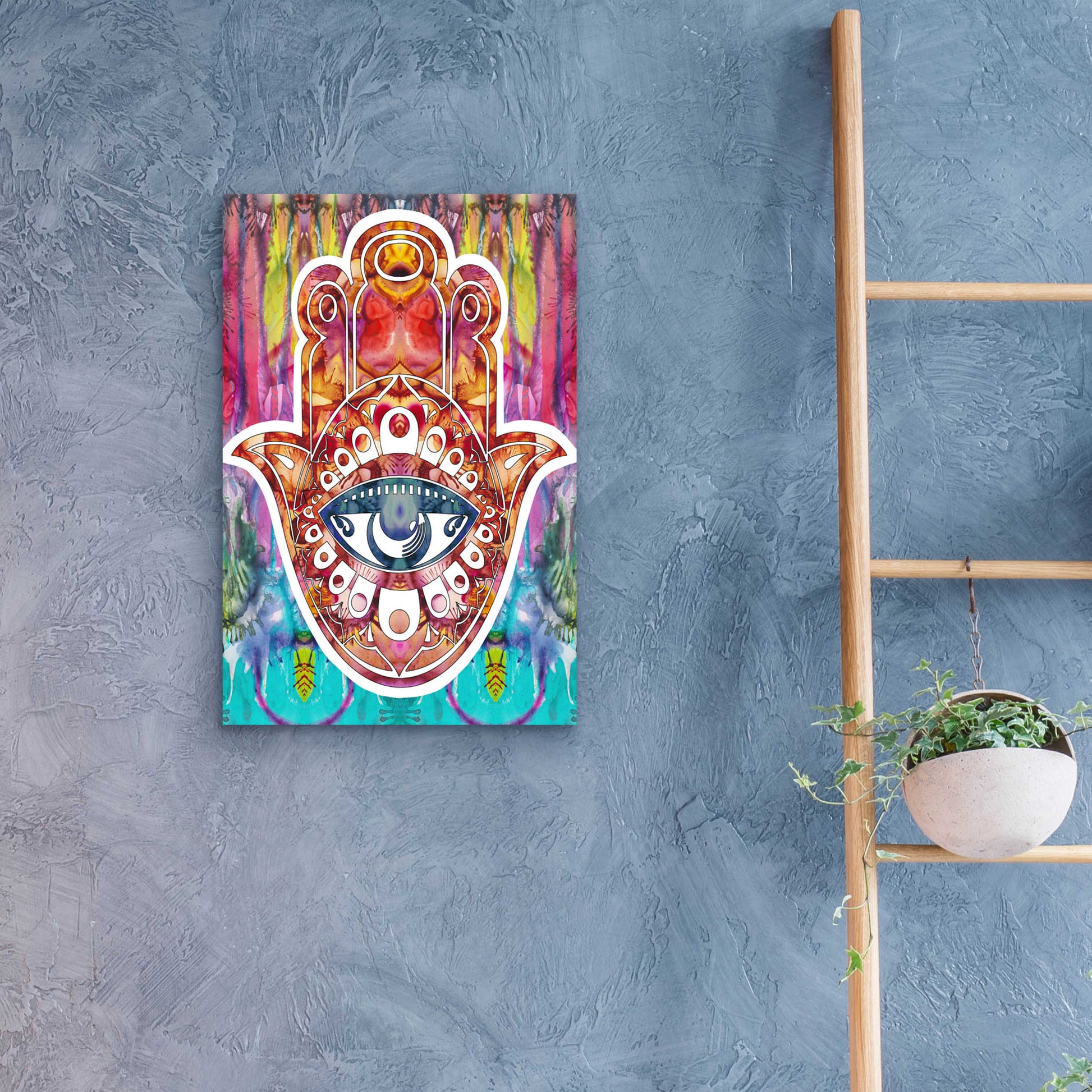 Epic Art 'Hamsa' by Dean Russo, Acrylic Glass Wall Art,16x24