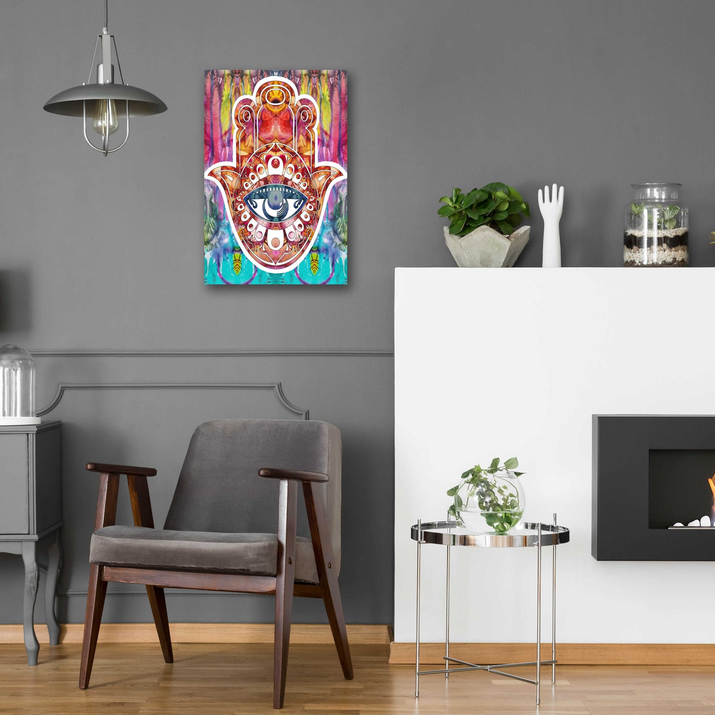 Epic Art 'Hamsa' by Dean Russo, Acrylic Glass Wall Art,16x24