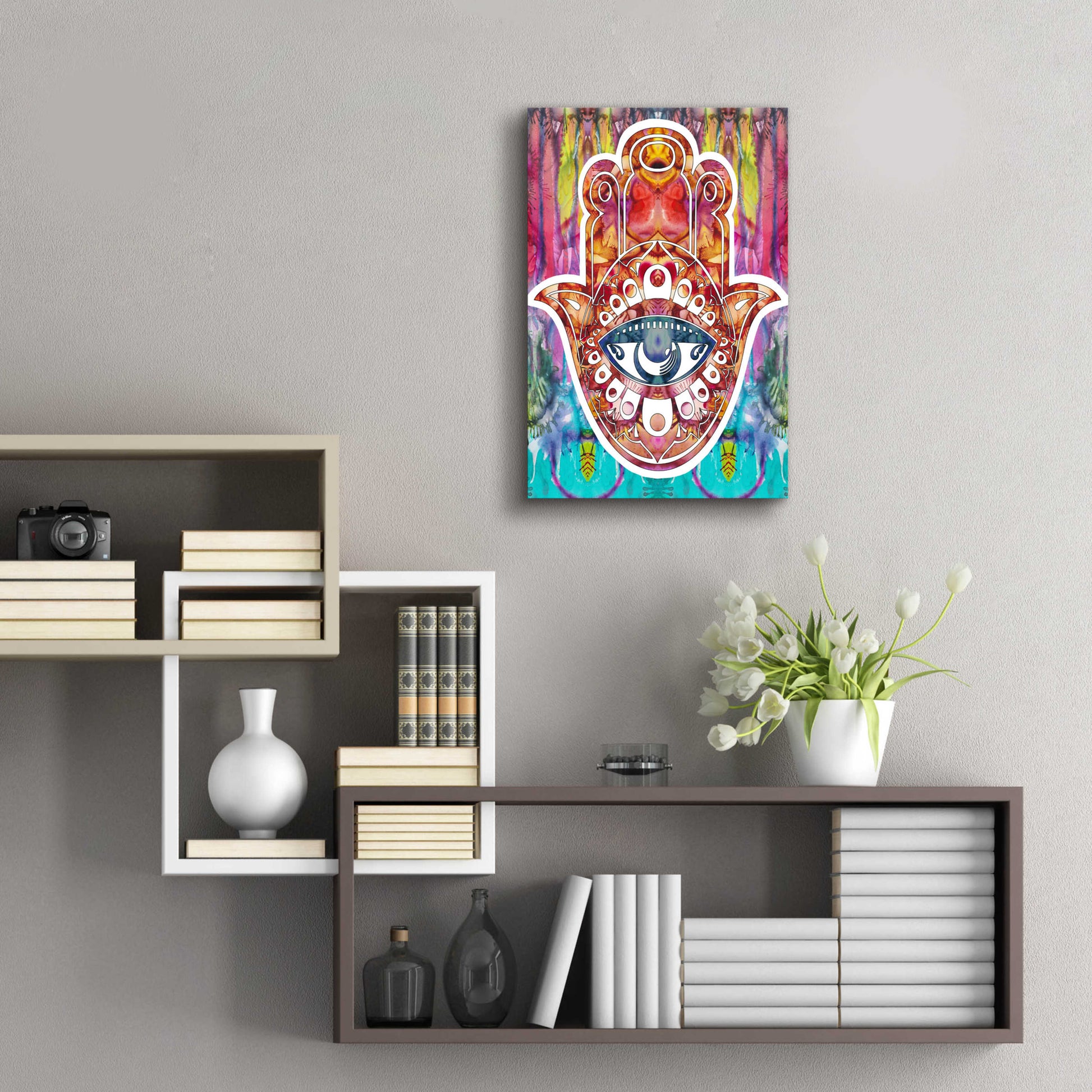 Epic Art 'Hamsa' by Dean Russo, Acrylic Glass Wall Art,16x24