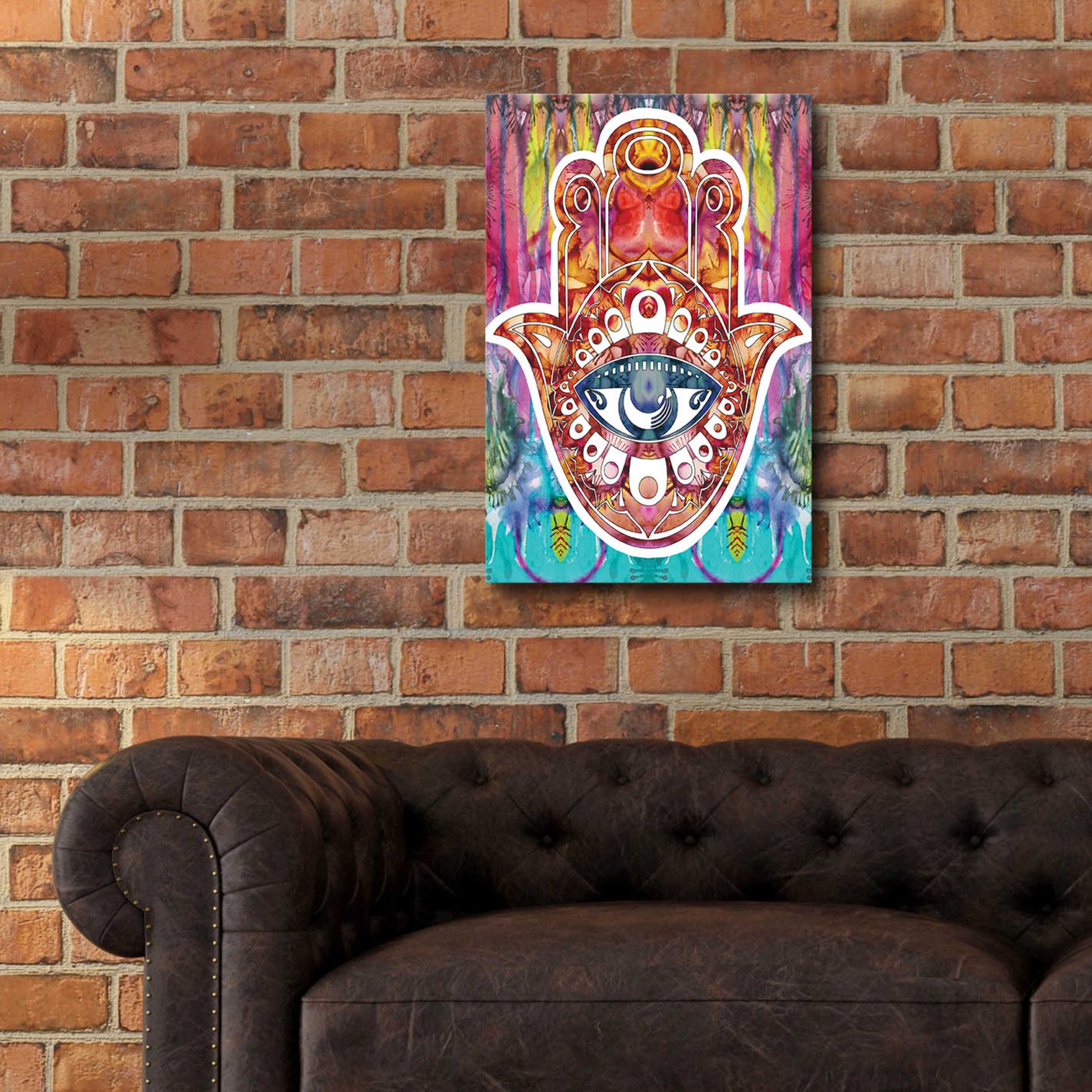 Epic Art 'Hamsa' by Dean Russo, Acrylic Glass Wall Art,16x24