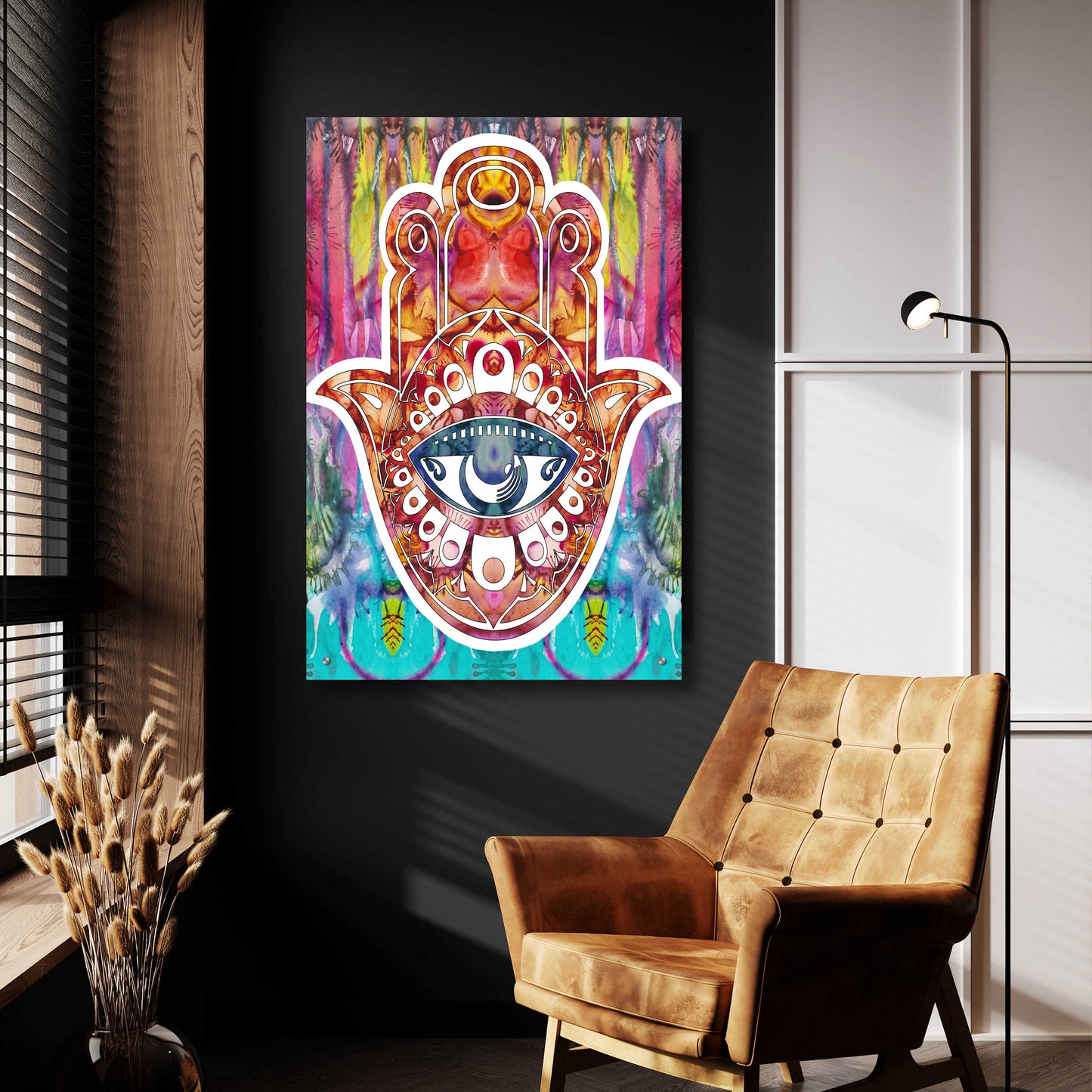 Epic Art 'Hamsa' by Dean Russo, Acrylic Glass Wall Art,24x36