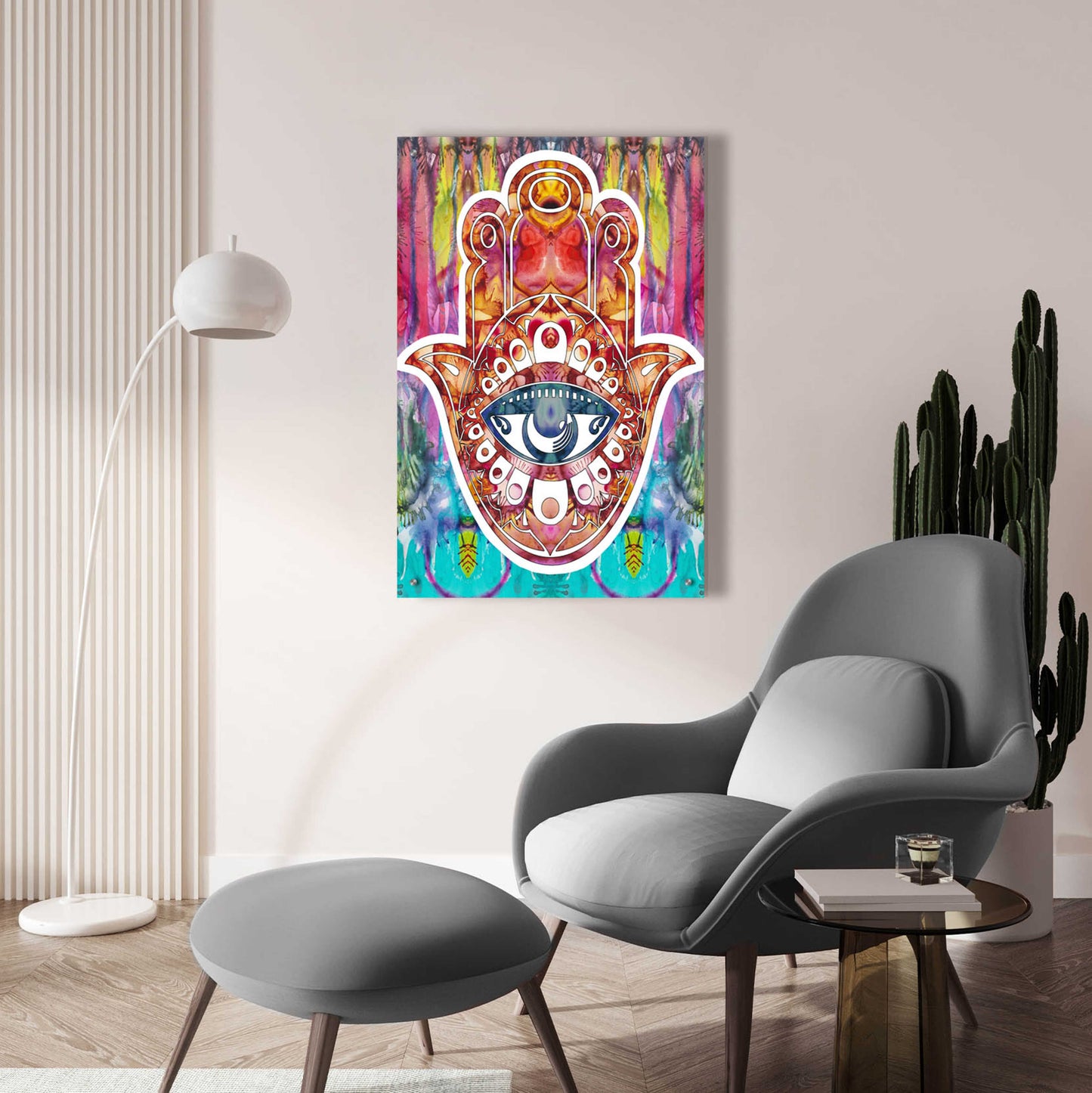 Epic Art 'Hamsa' by Dean Russo, Acrylic Glass Wall Art,24x36