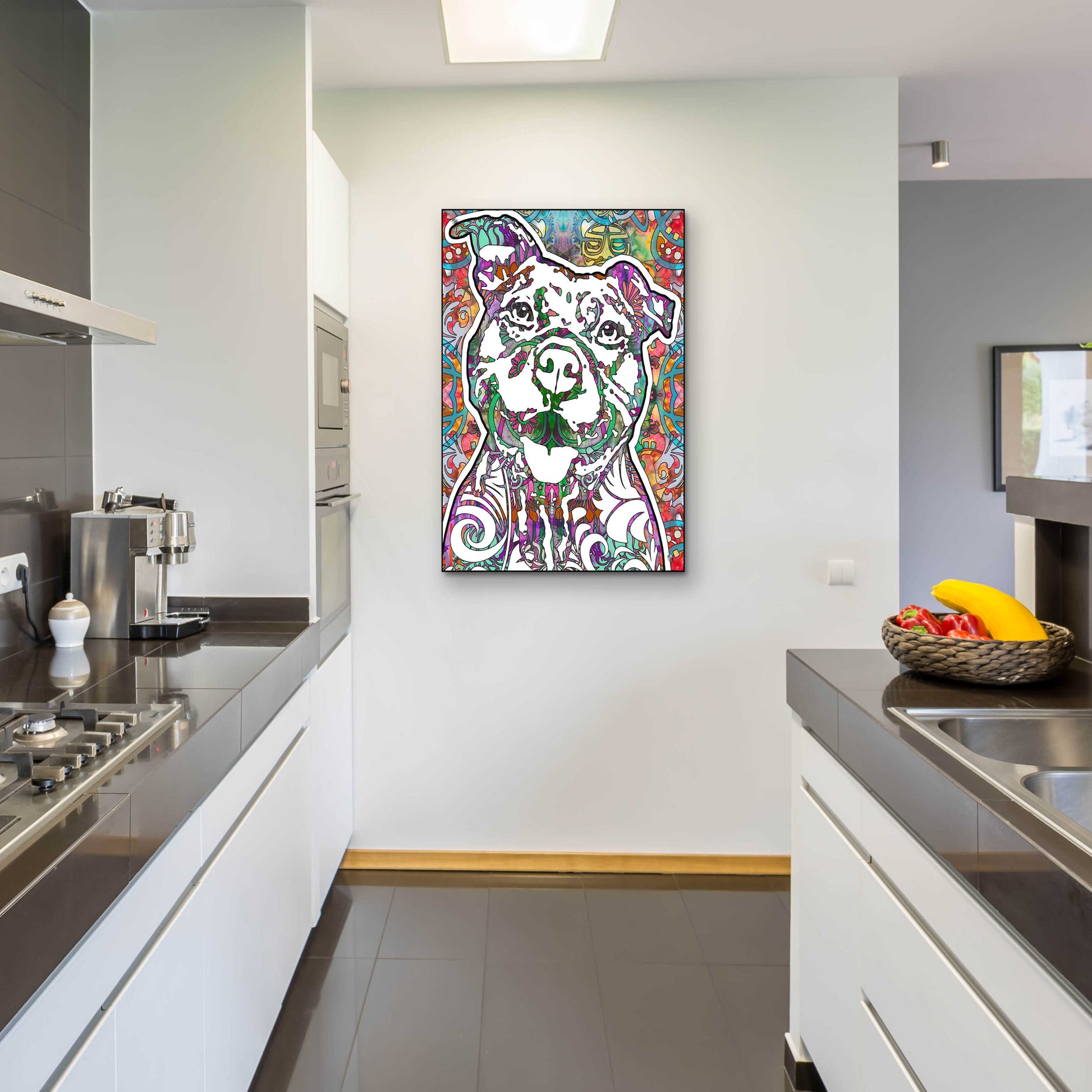 Epic Art 'Happy Pit' by Dean Russo, Acrylic Glass Wall Art,24x36