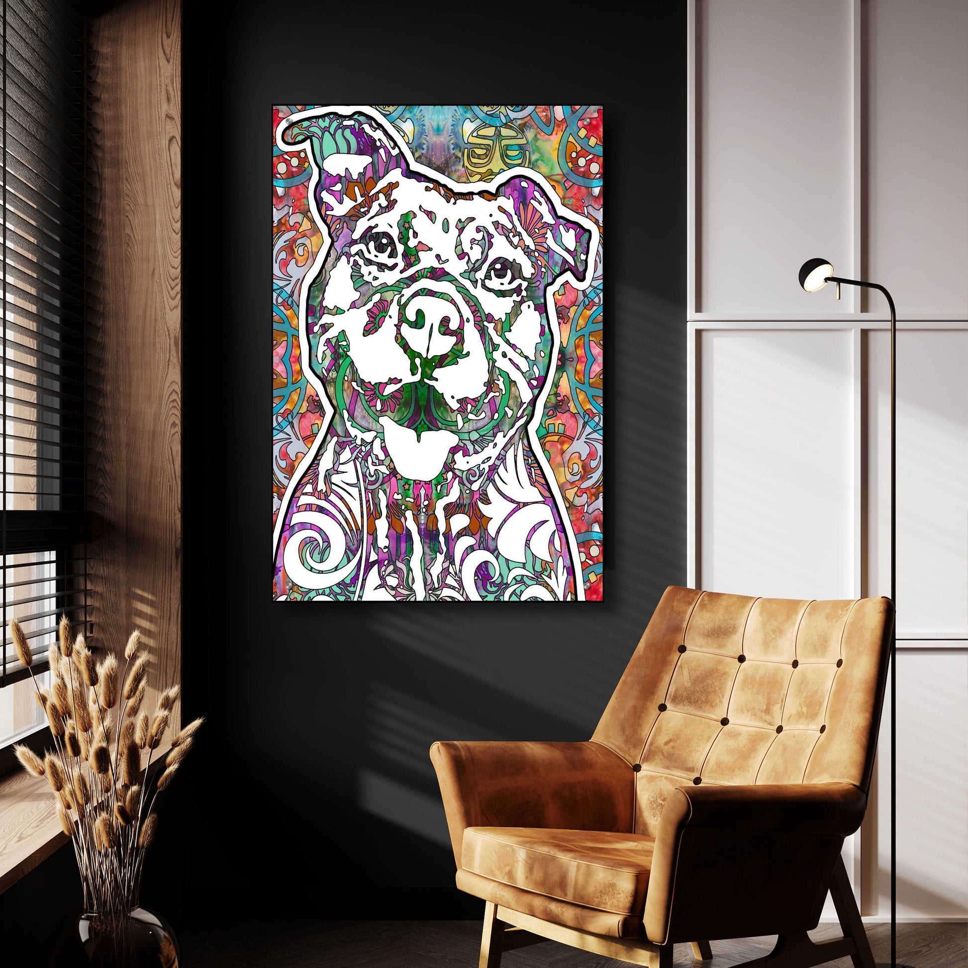 Epic Art 'Happy Pit' by Dean Russo, Acrylic Glass Wall Art,24x36