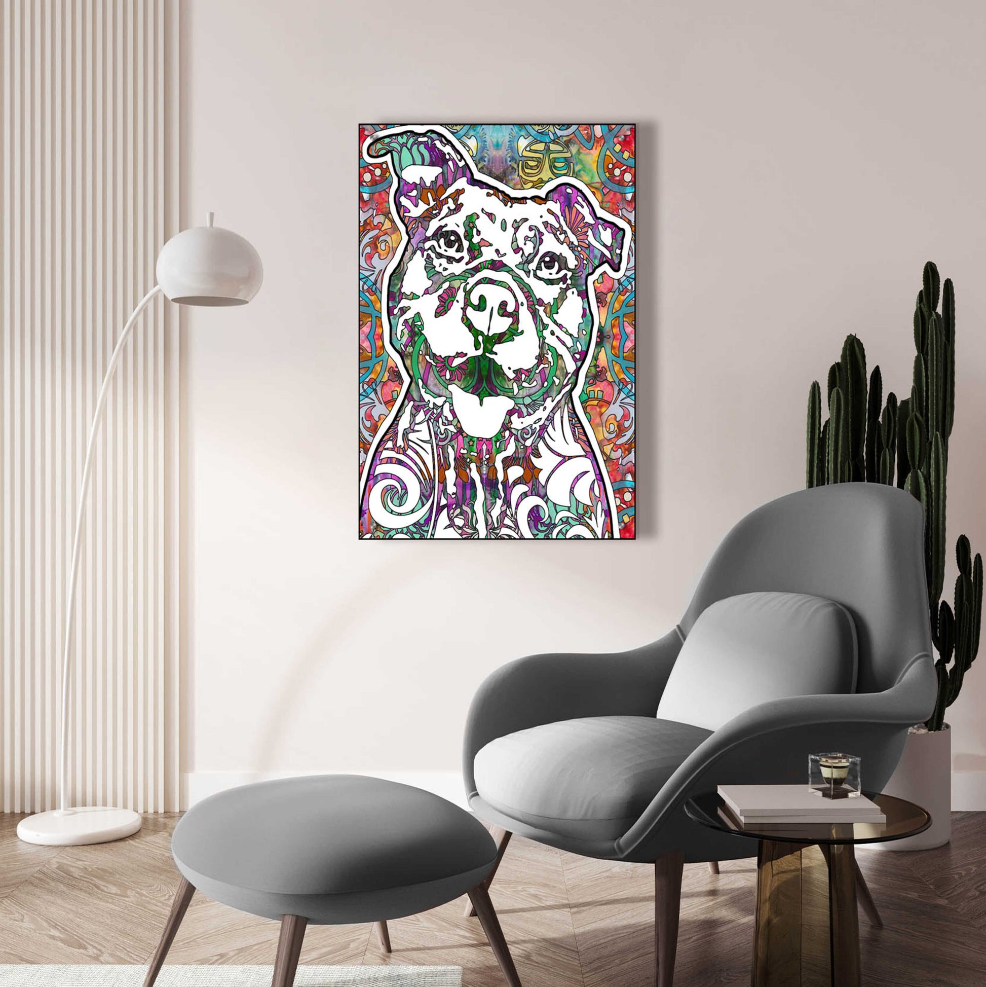 Epic Art 'Happy Pit' by Dean Russo, Acrylic Glass Wall Art,24x36