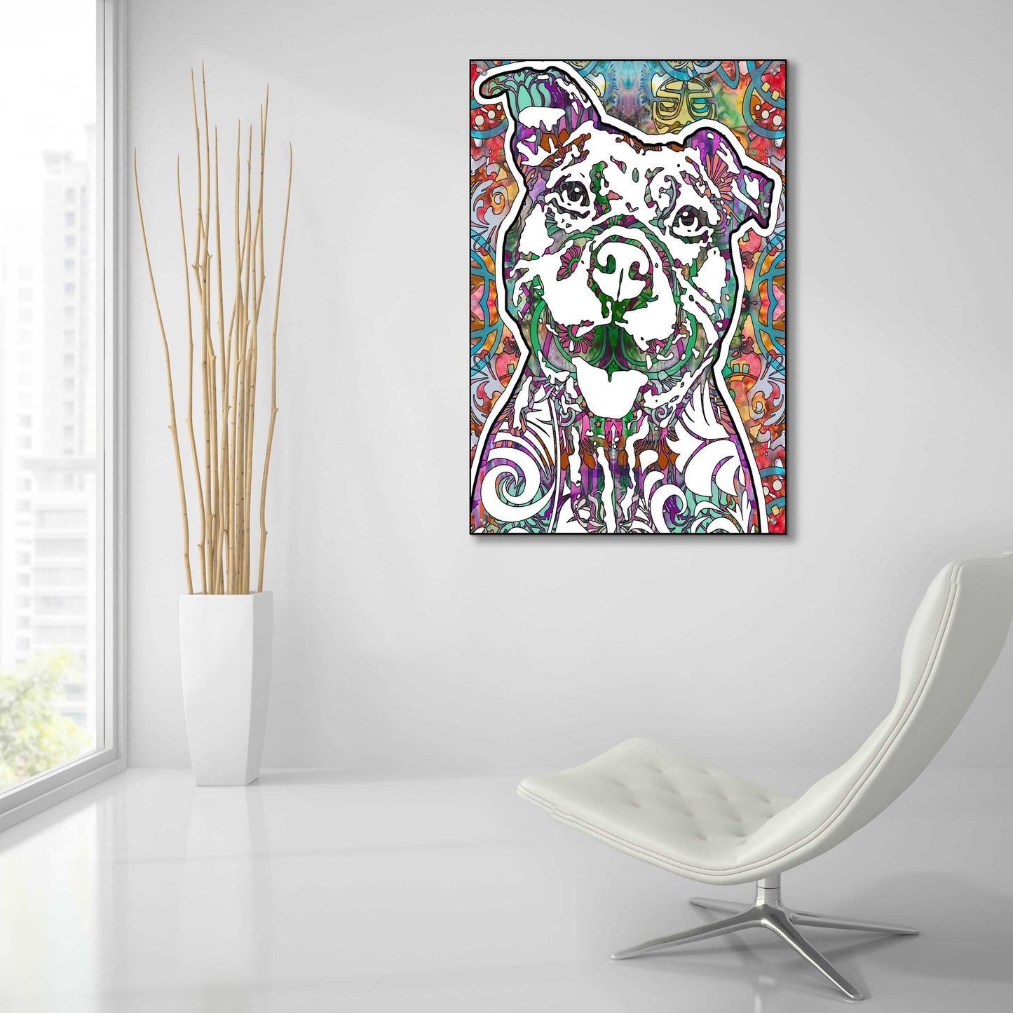 Epic Art 'Happy Pit' by Dean Russo, Acrylic Glass Wall Art,24x36