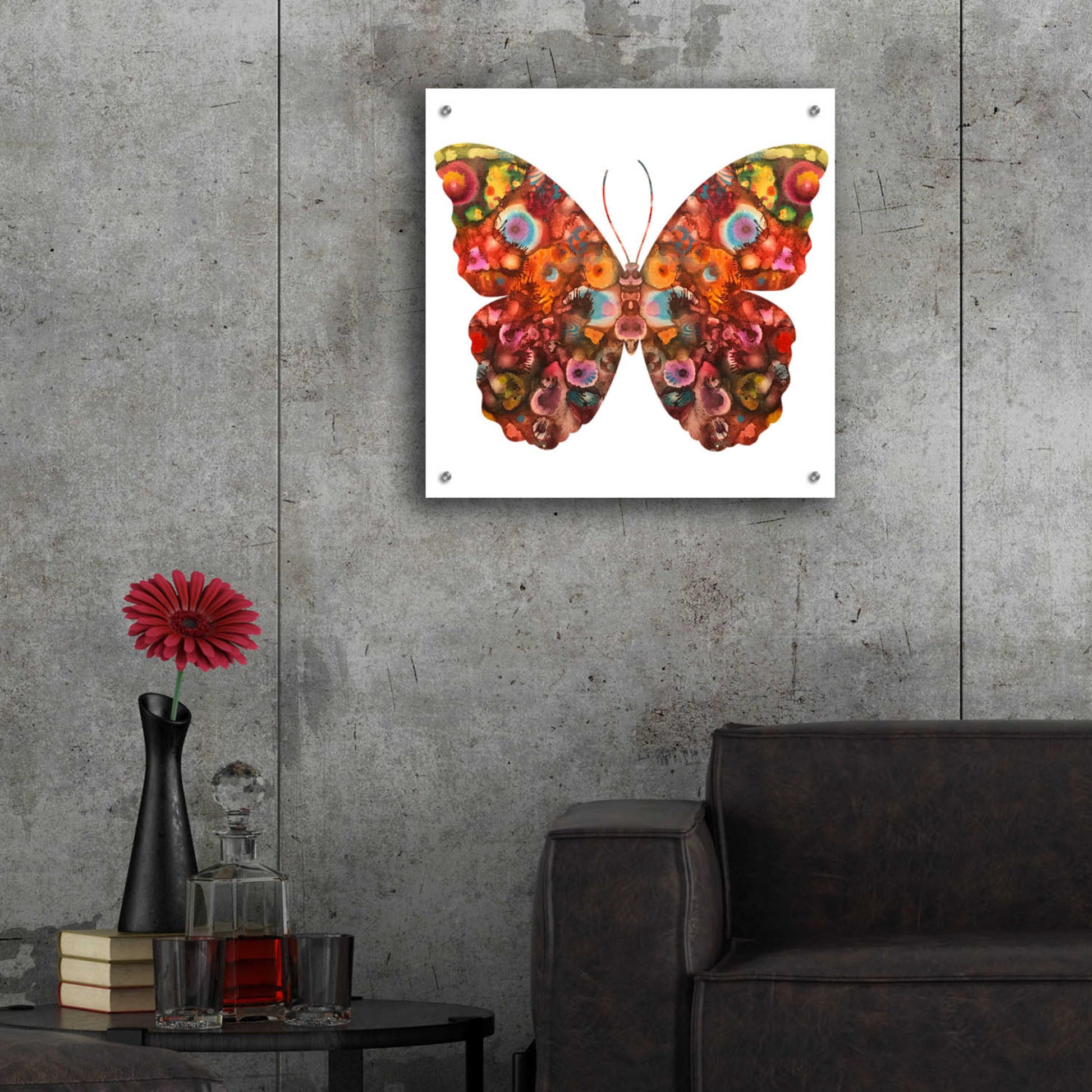 Epic Art 'Kamasi Butterfly' by Dean Russo, Acrylic Glass Wall Art,24x24