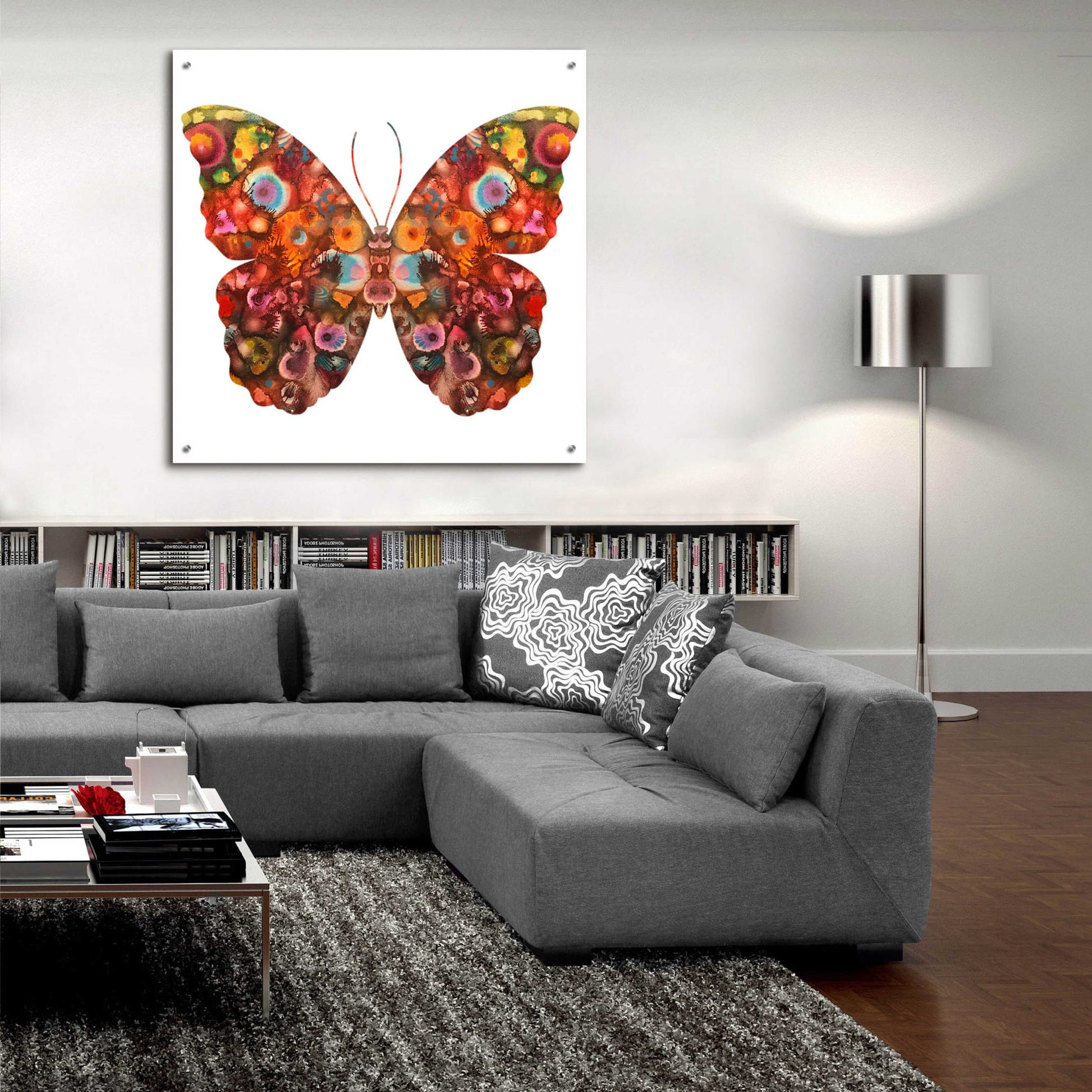 Epic Art 'Kamasi Butterfly' by Dean Russo, Acrylic Glass Wall Art,36x36