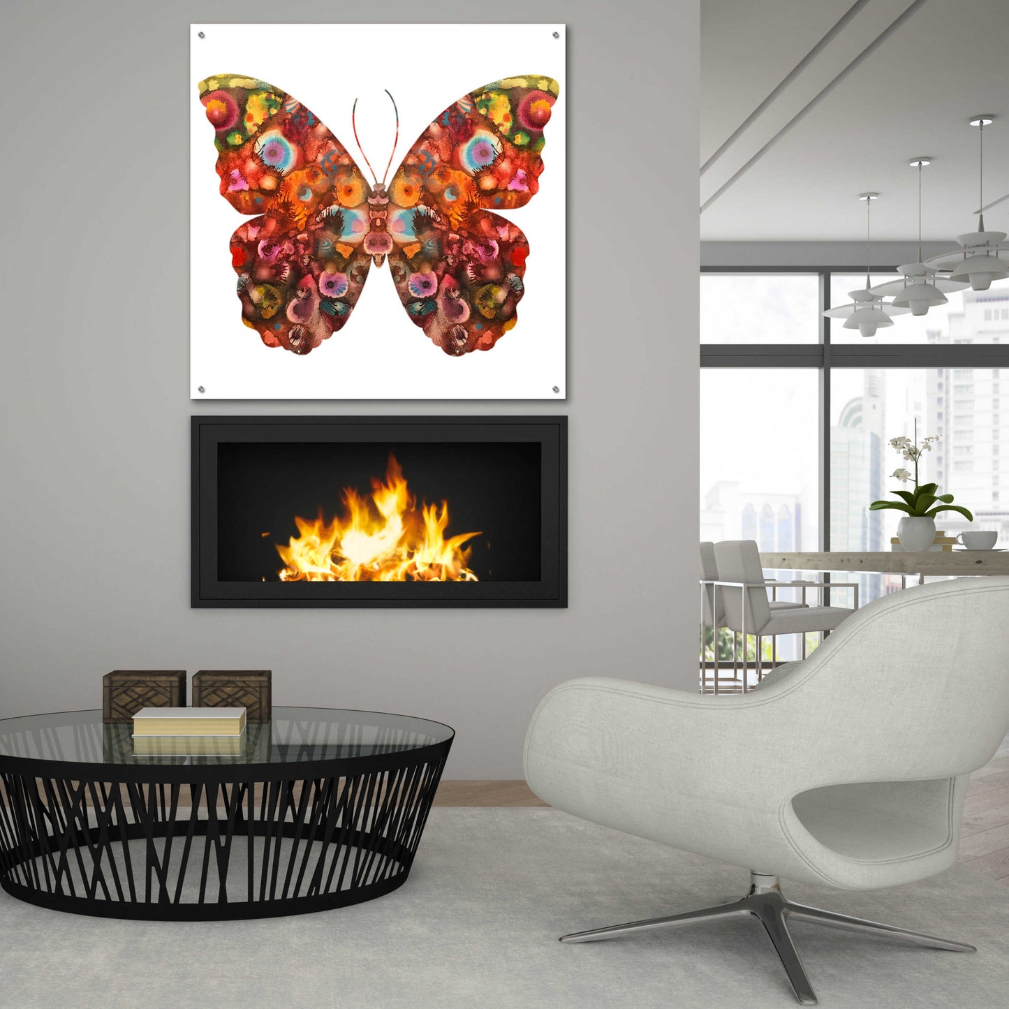 Epic Art 'Kamasi Butterfly' by Dean Russo, Acrylic Glass Wall Art,36x36