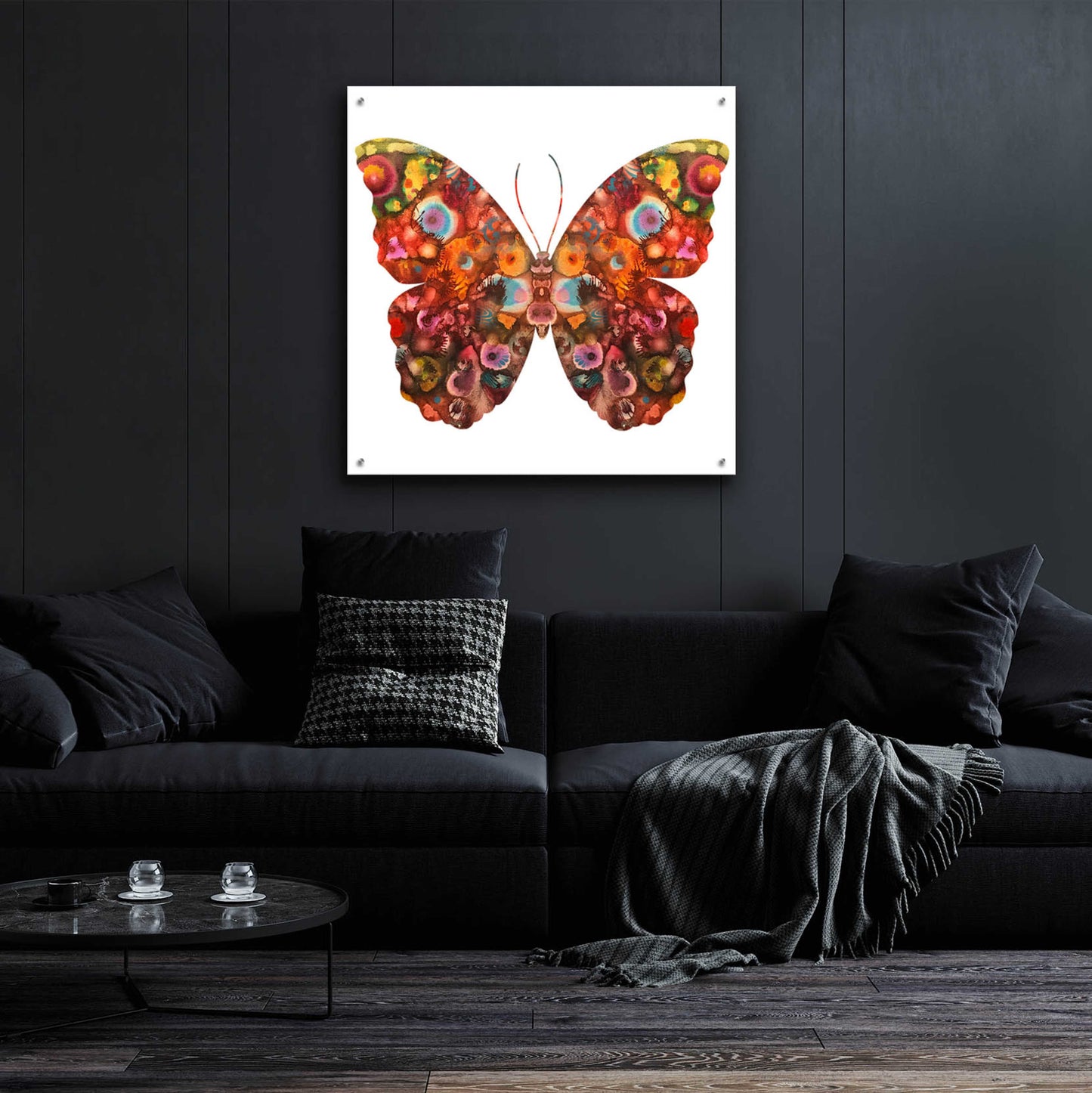 Epic Art 'Kamasi Butterfly' by Dean Russo, Acrylic Glass Wall Art,36x36